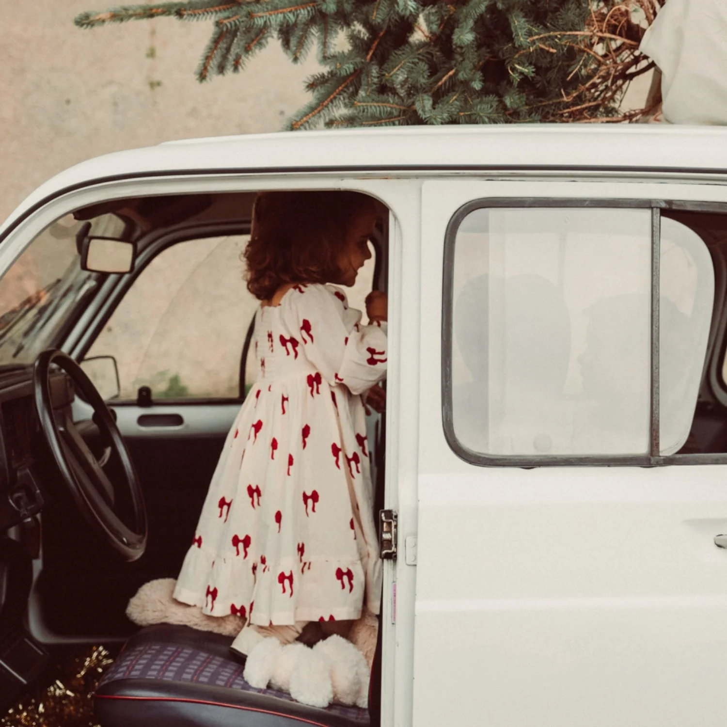 That's Mine Rouge Boucle Sarah Dress - Image 2