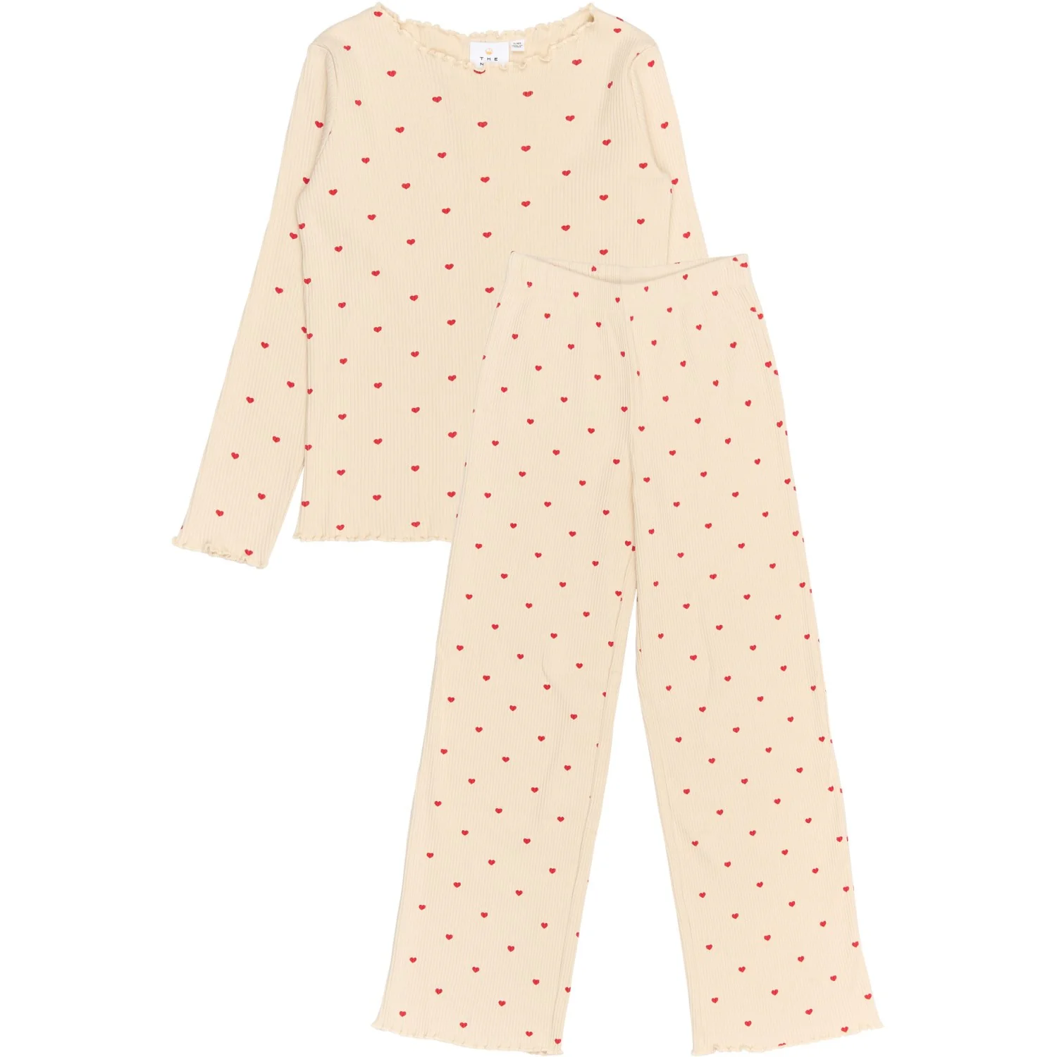 The New Gardenia AOP Holiday Heart Rib Night Set