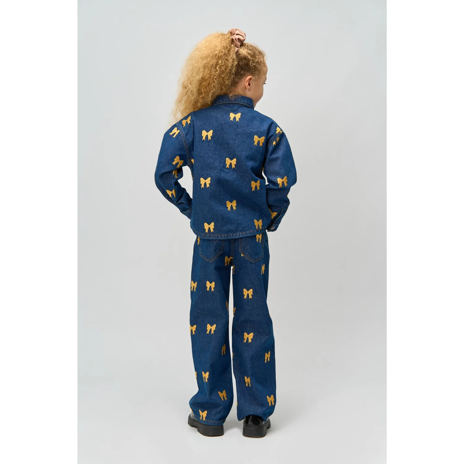 The New Medium Blue Denim AOP Raquel Wide Jeans - Image 4