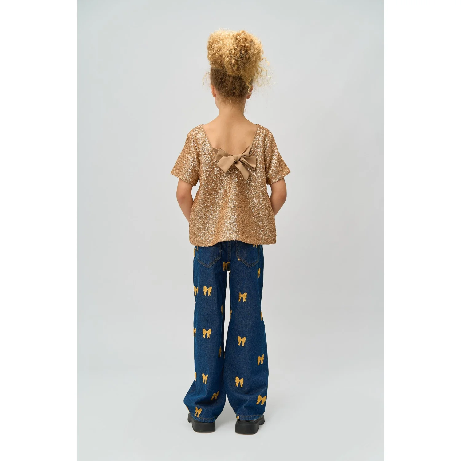 The New Medium Blue Denim AOP Raquel Wide Jeans - Image 5