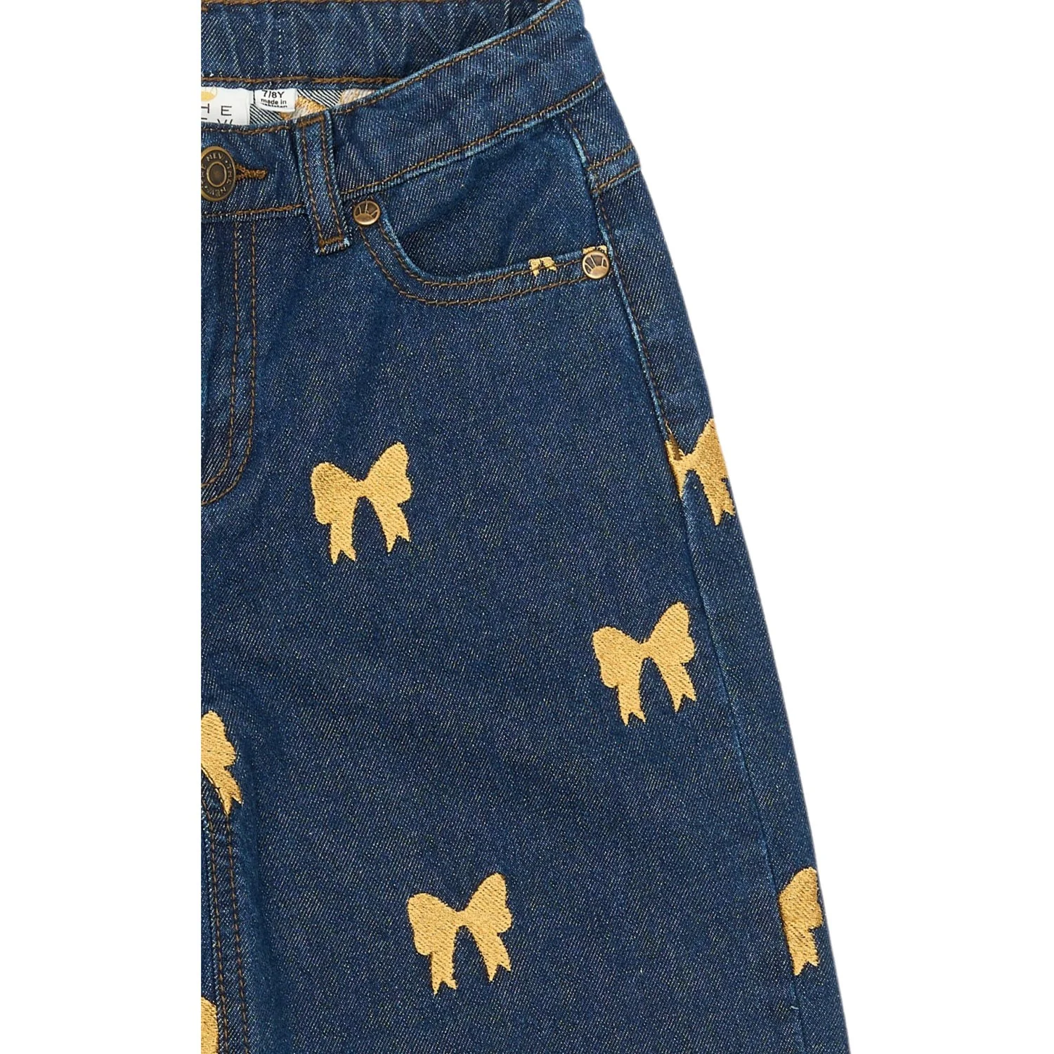 The New Medium Blue Denim AOP Raquel Wide Jeans - Image 6