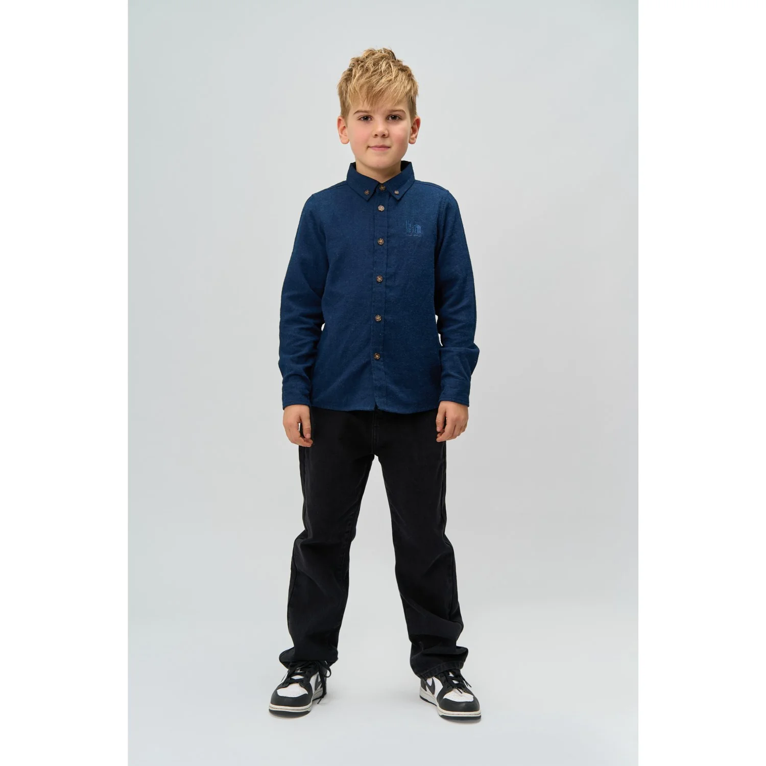 The New Navy Blazer Melange Rick L_S Shirt - Image 3