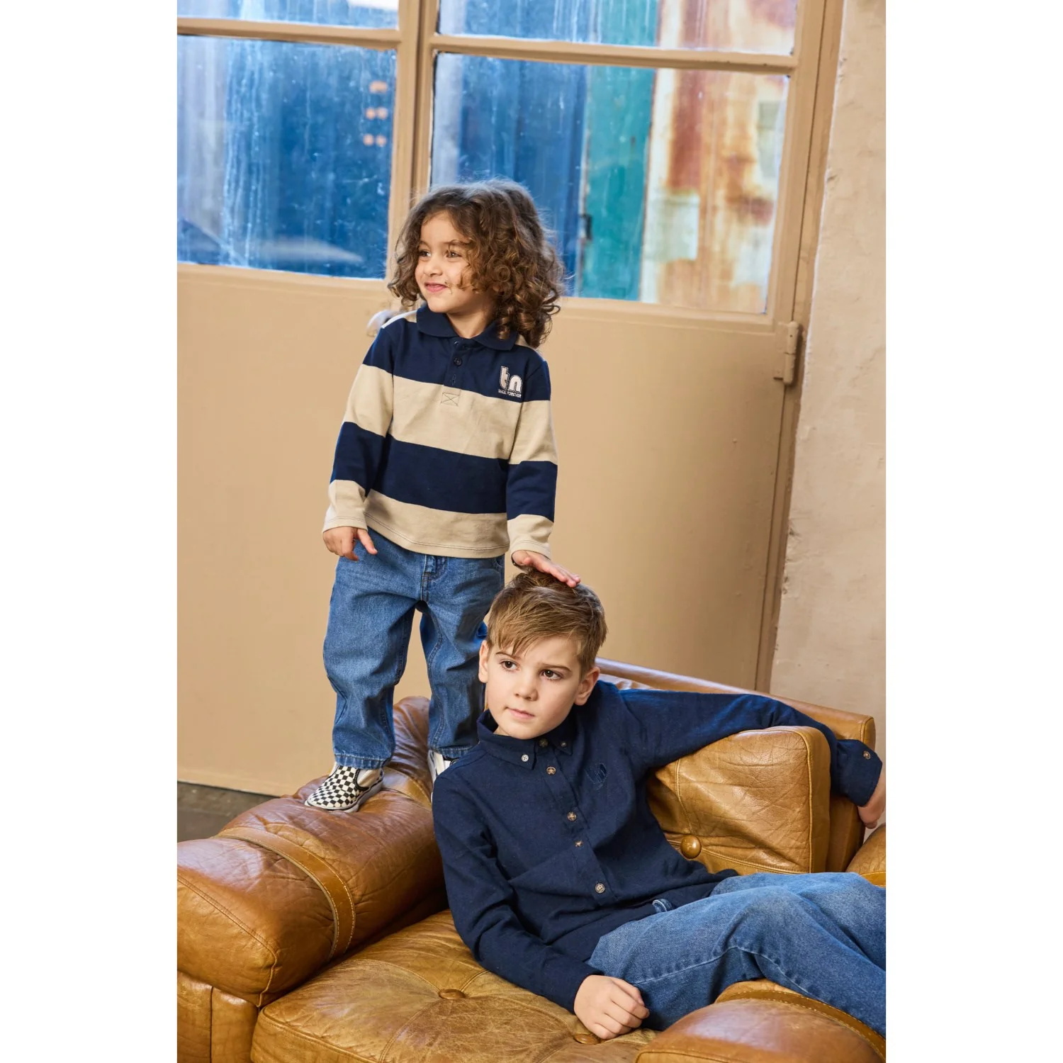 The New Navy Blazer Melange Rick L_S Shirt - Image 4