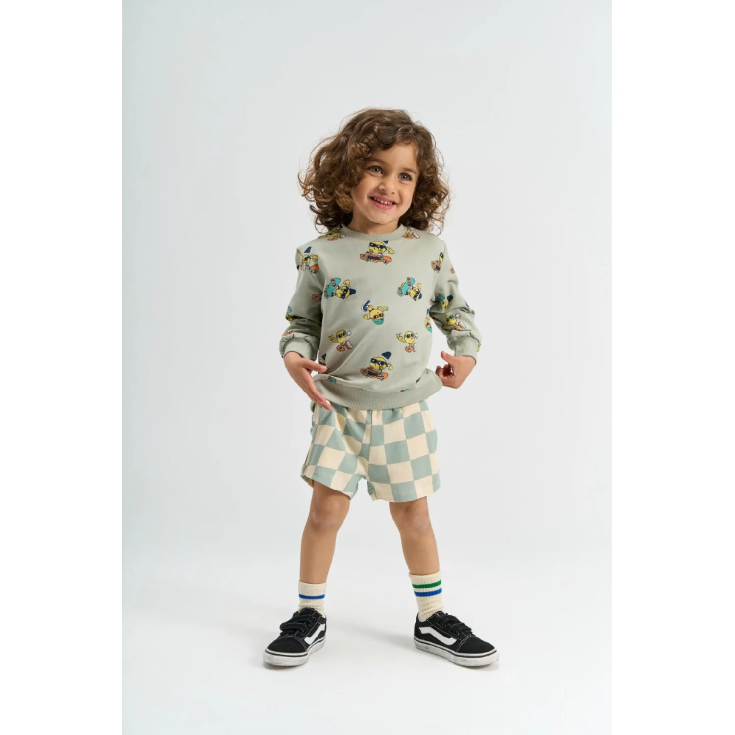 THE NEW Siblings Aqua Gray Aop Tnstsantiago Sweatshirt - Image 2