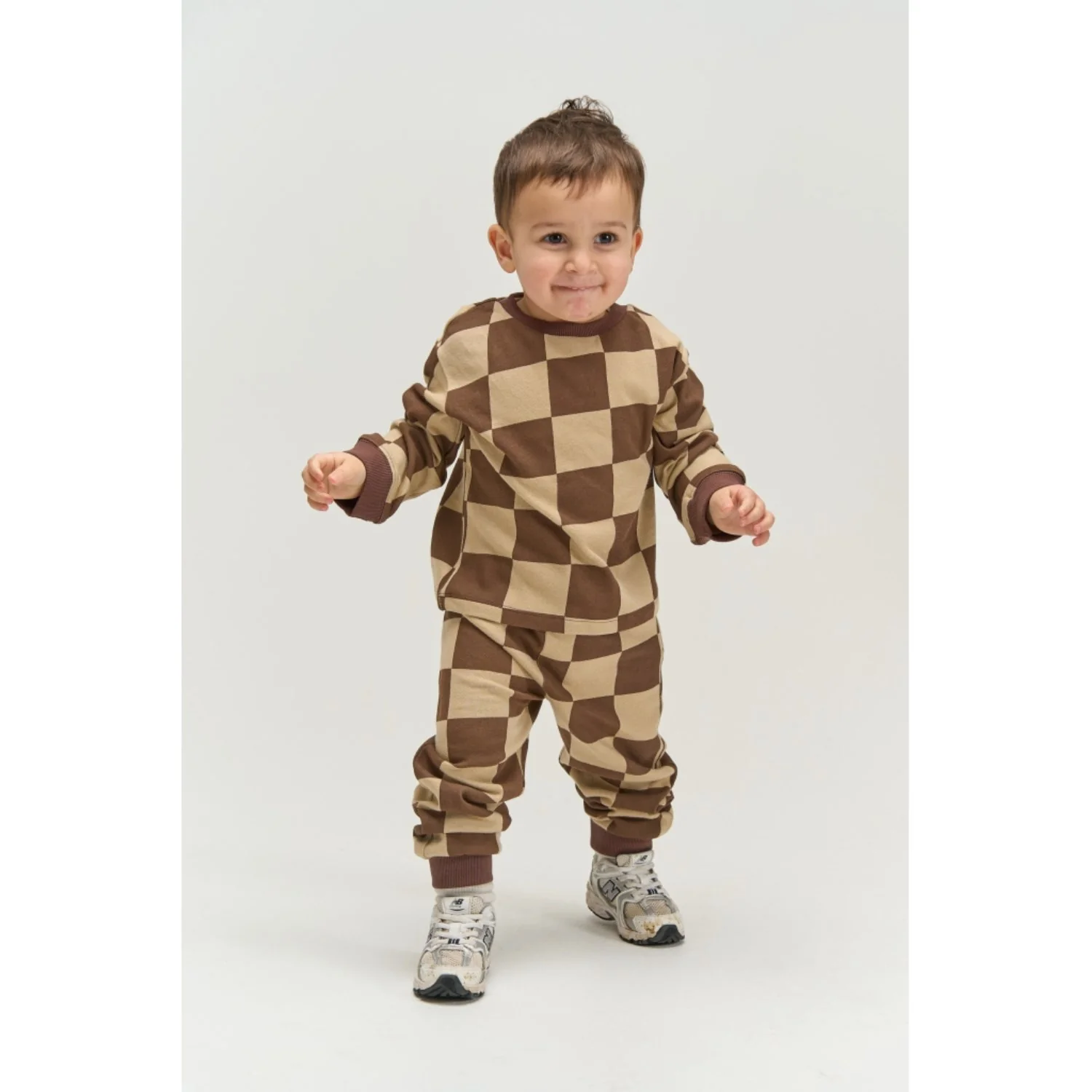 THE NEW Siblings Chestnut Check Tnstvebbo Os Sweatshirt - Image 2