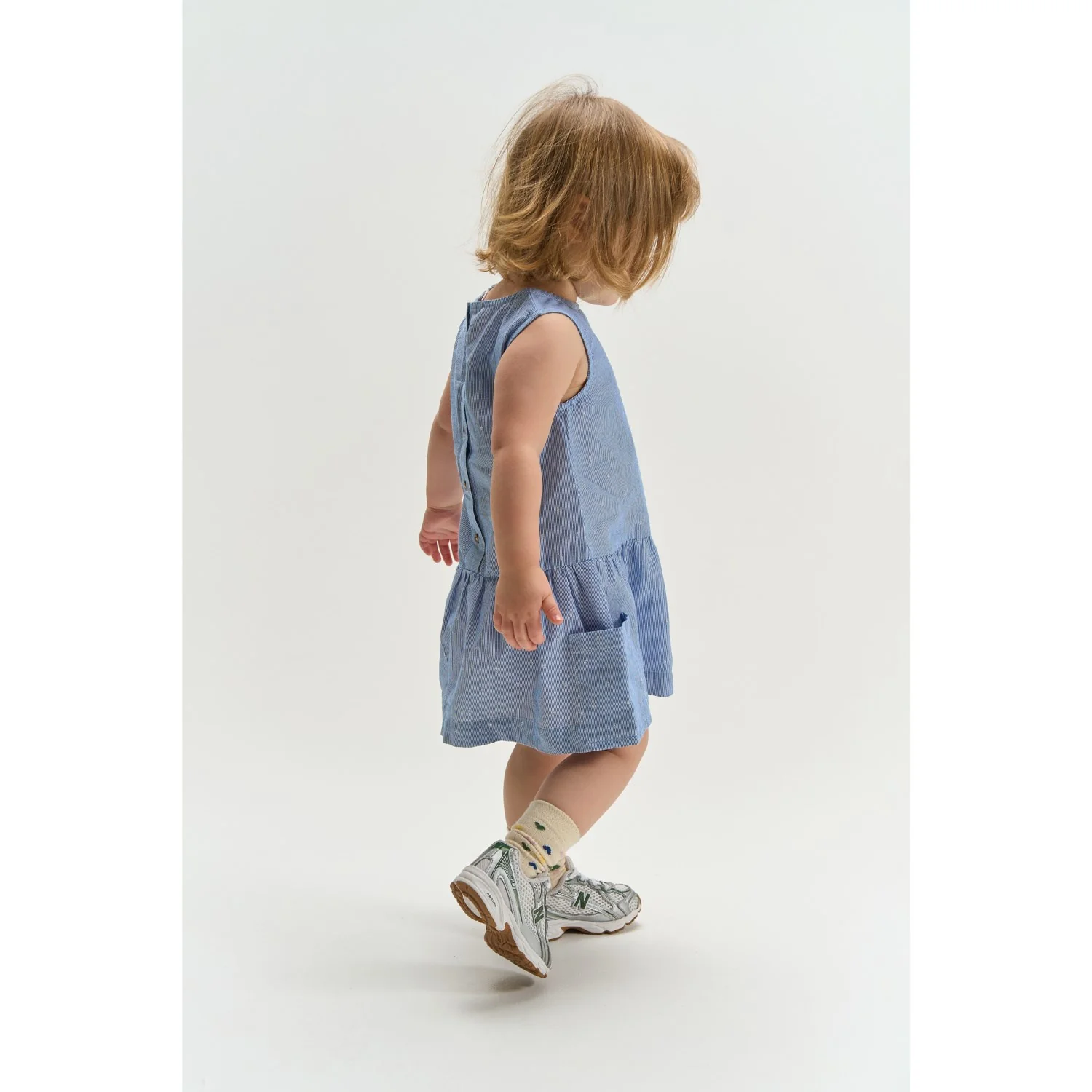 THE NEW Siblings Forever Blue Striped Tnstthea S_L Dress - Image 3