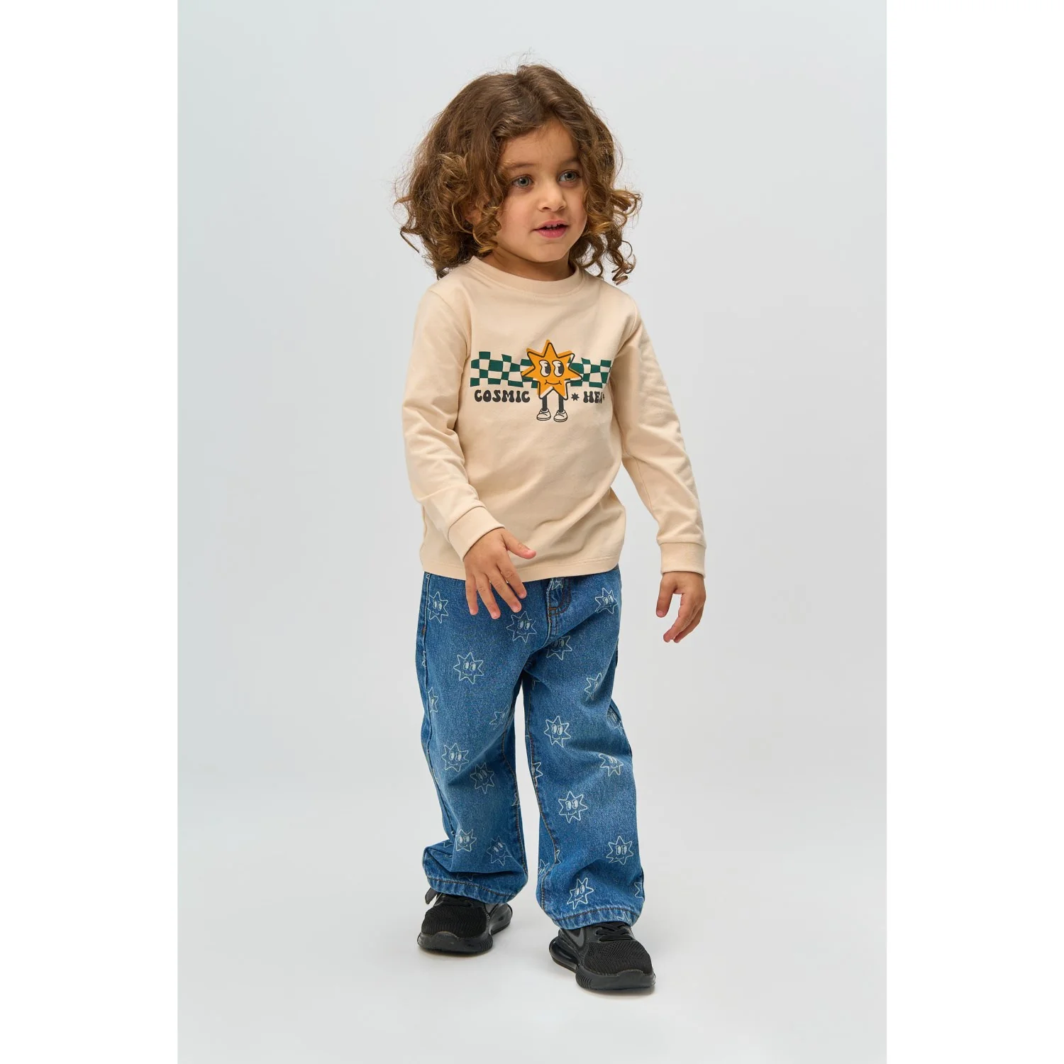 THE NEW Siblings Medium Blue Denim AOP Ripley Wide Jeans - Image 3