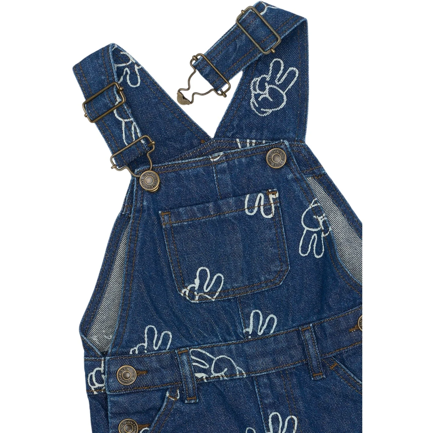 THE NEW Siblings Medium Blue Denim AOP TNSTProsper Denim Dungarees - Image 2