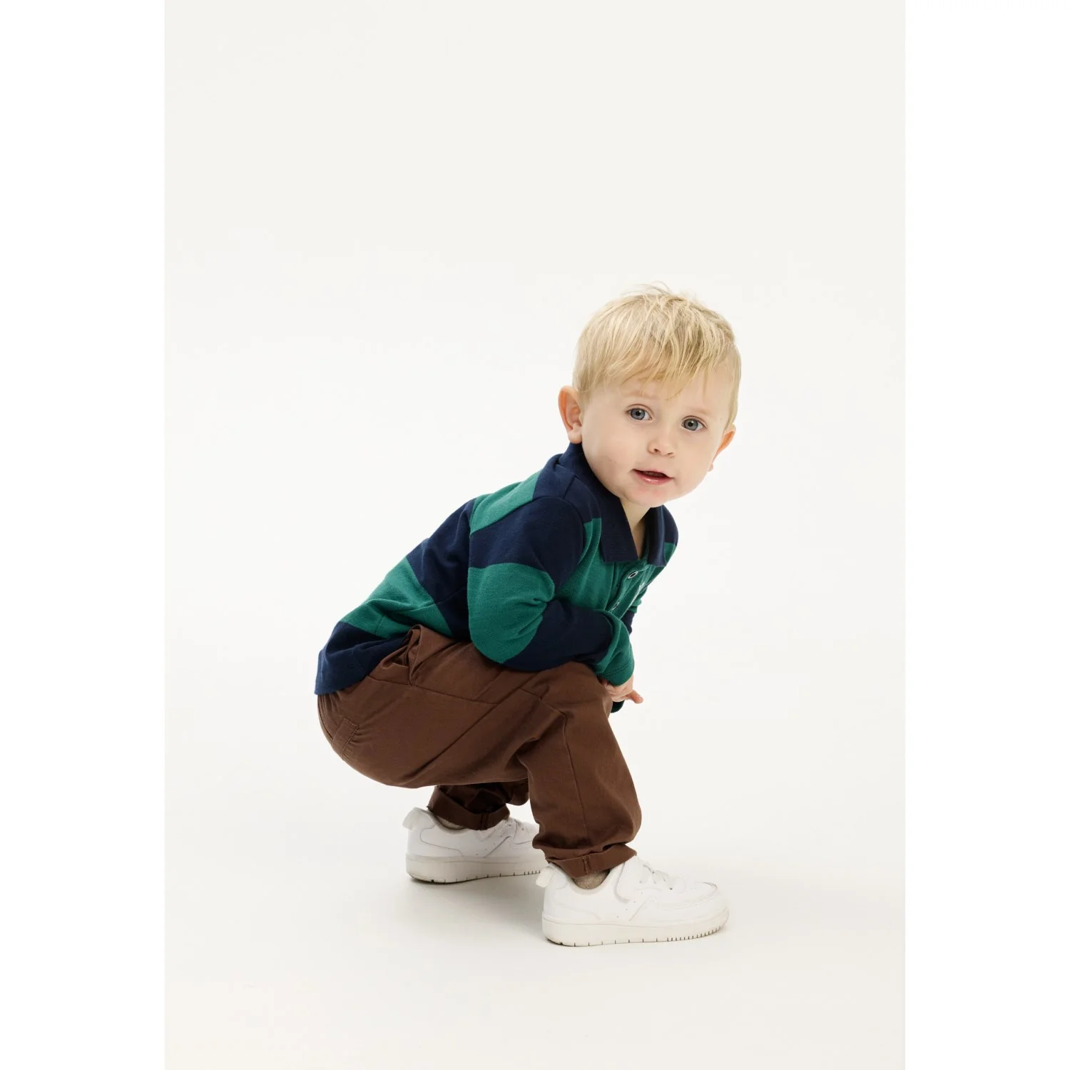THE NEW Siblings Navy Blazer Striped Pinon L_S Pique Polo - Image 2