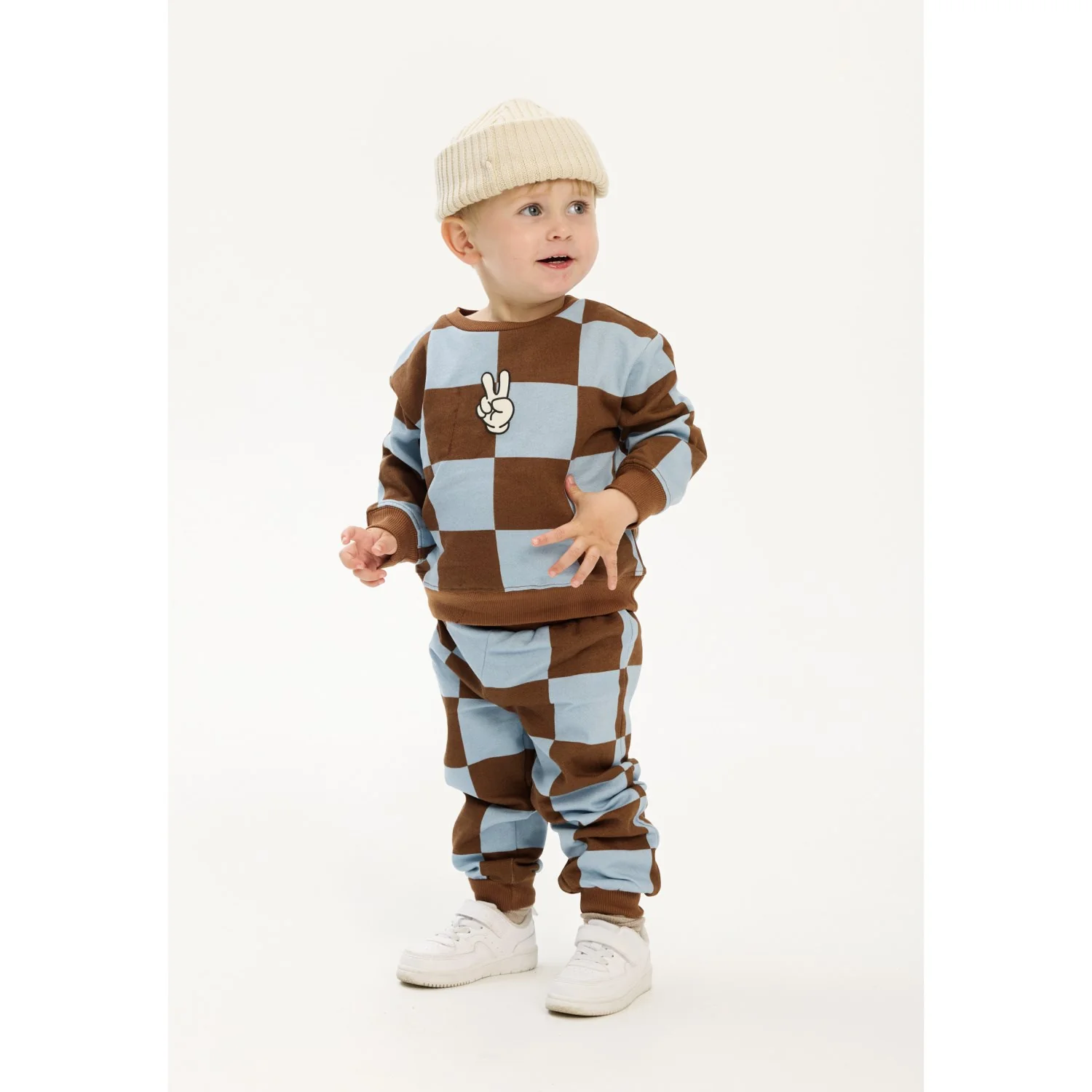 THE NEW Siblings Toffee Check TNSTPaulie Sweatpants - Image 2