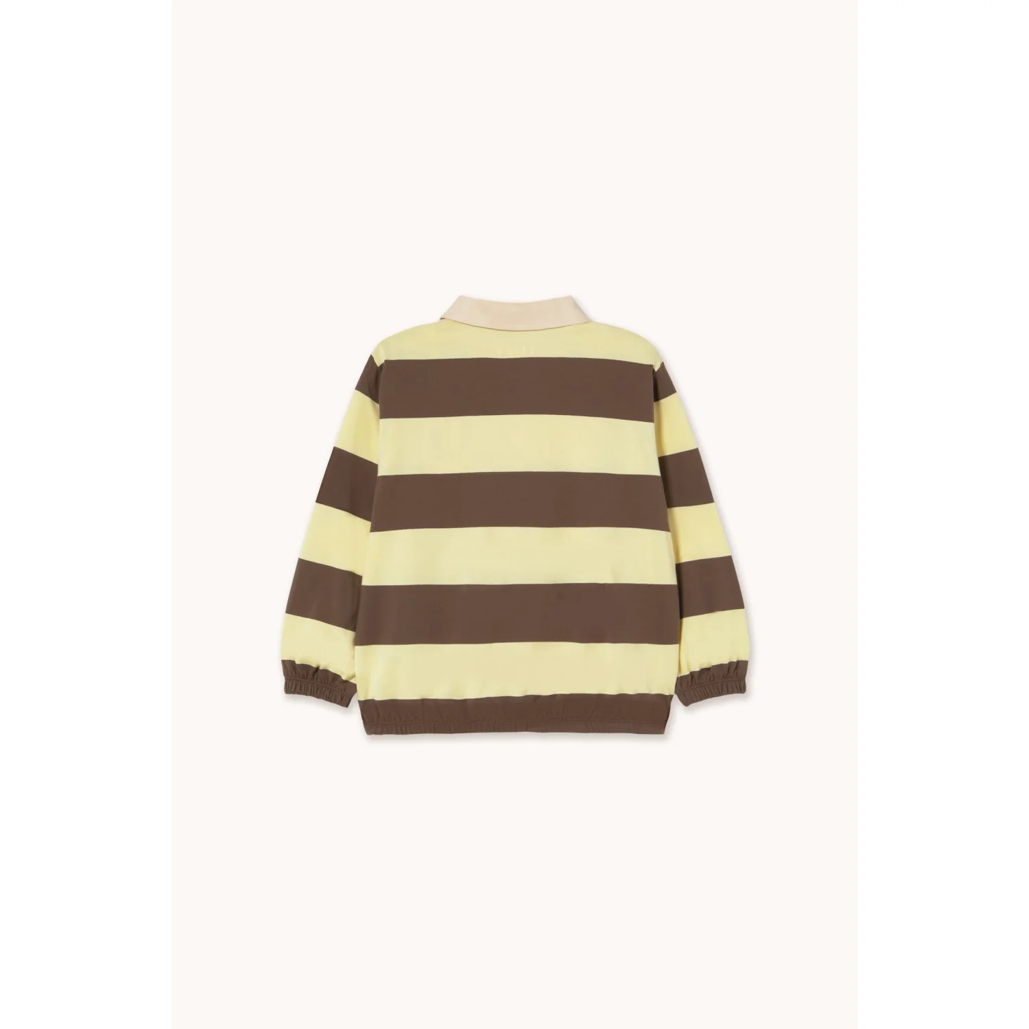 TinyCottons Dusty Yellow Stripes Polo Sleeve T-Shirt - Image 3
