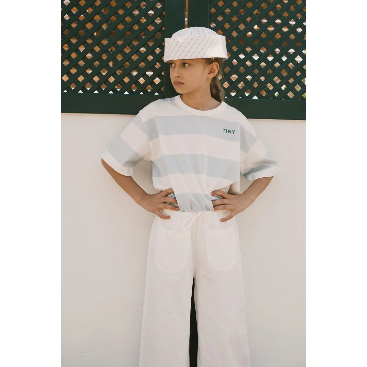TinyCottons Light Cyan Stripes Knit Tee - Image 2