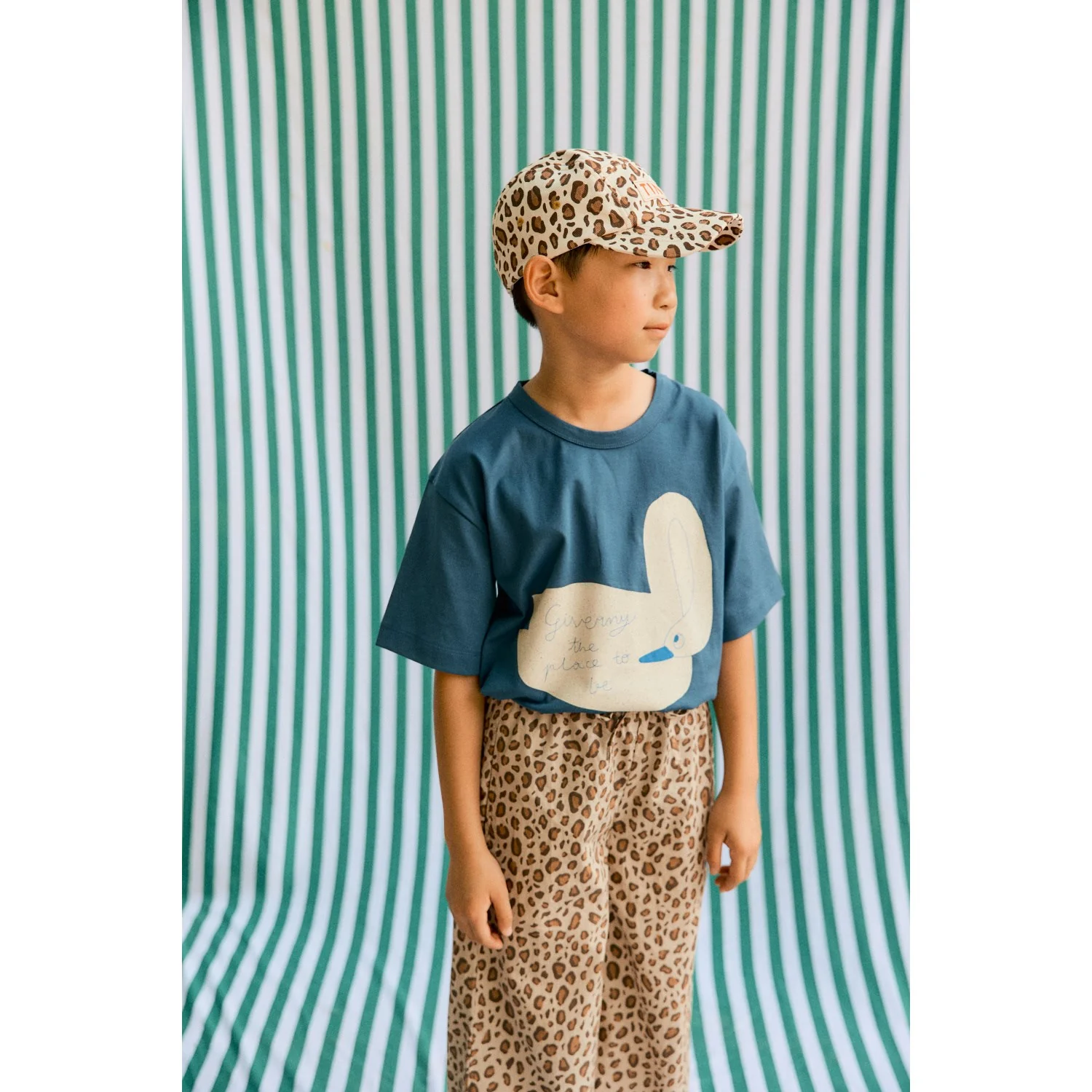 TinyCottons Light Navy Swan Graphic Tee - Image 2