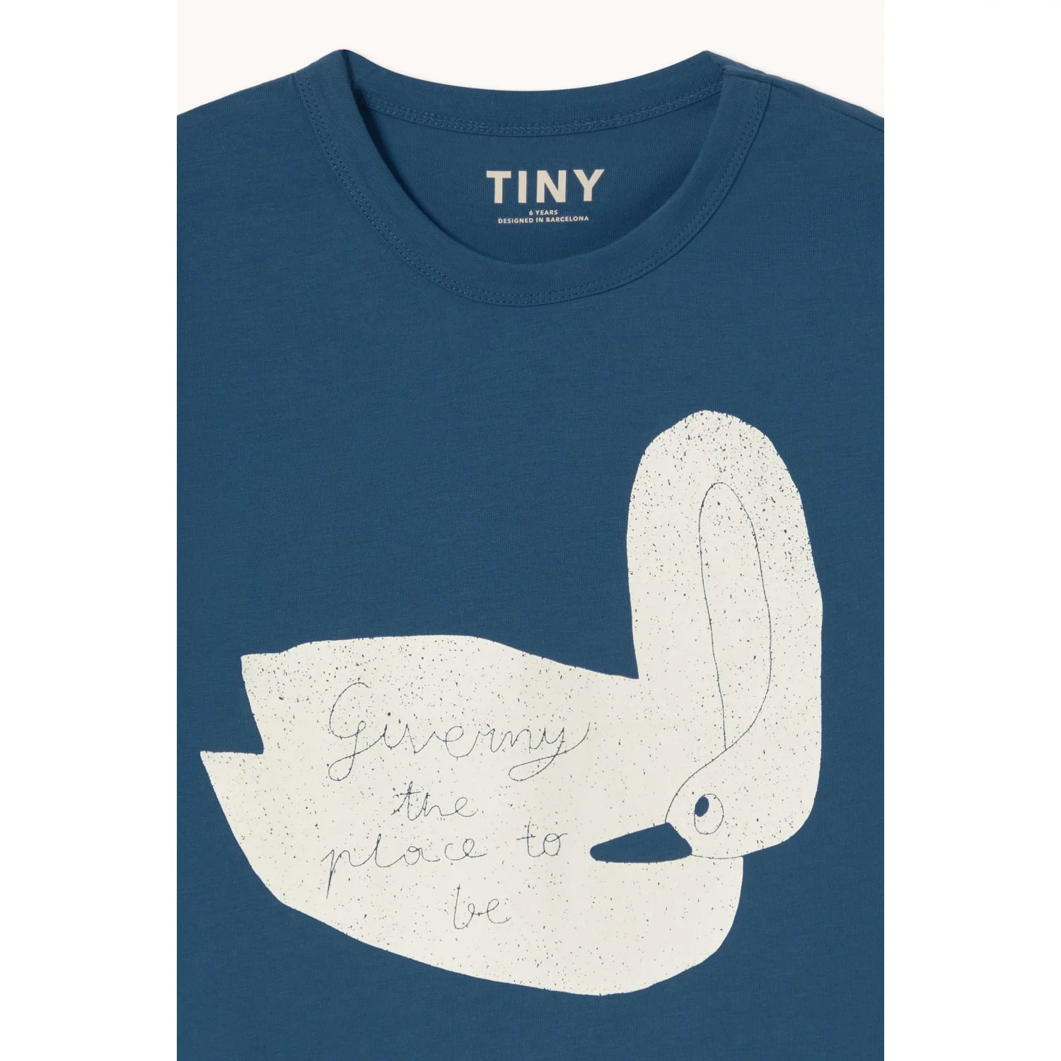 TinyCottons Light Navy Swan Graphic Tee - Image 3