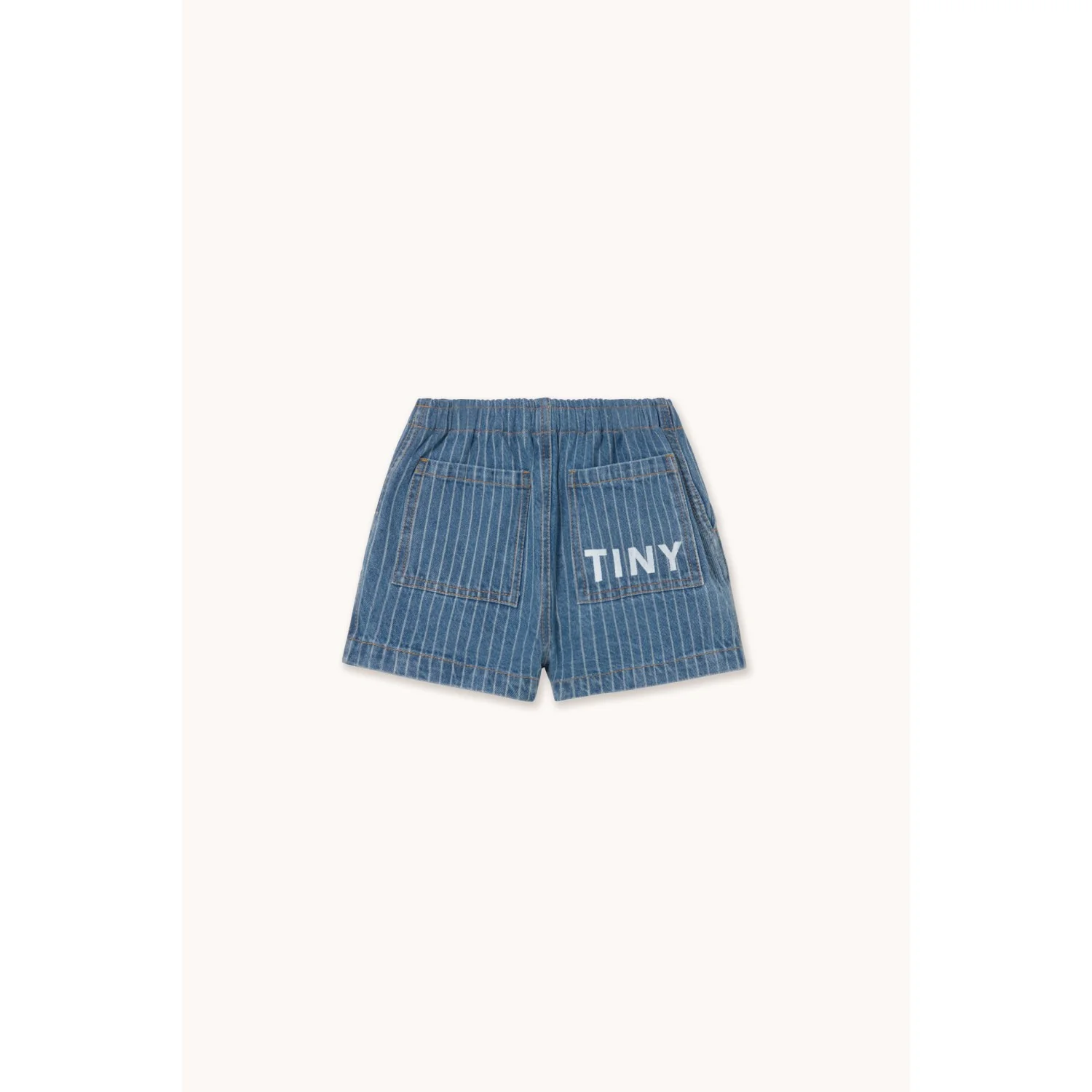 TinyCottons Light Wash Denim Stripes Denim Shorts - Image 5