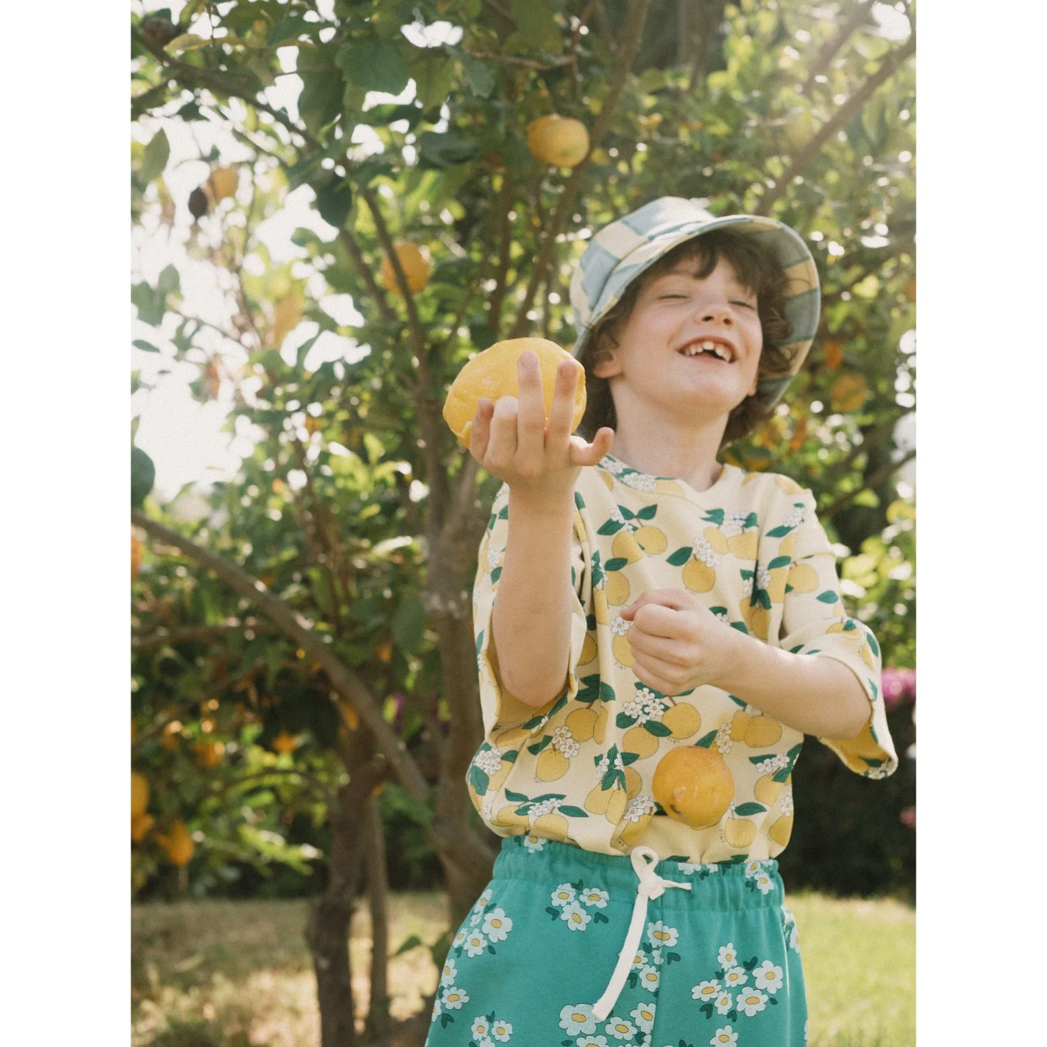 TinyCottons Mellow Yellow Oranges Rib Tee - Image 2