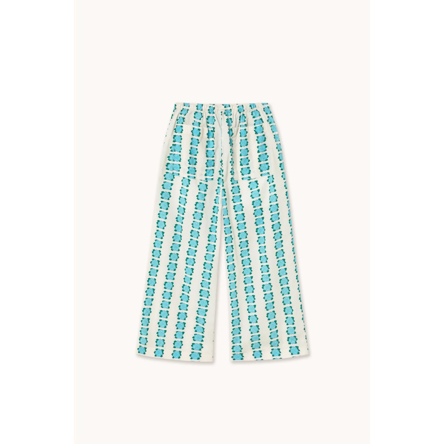 TinyCottons Off-white Blue Flowers Pant - Image 5