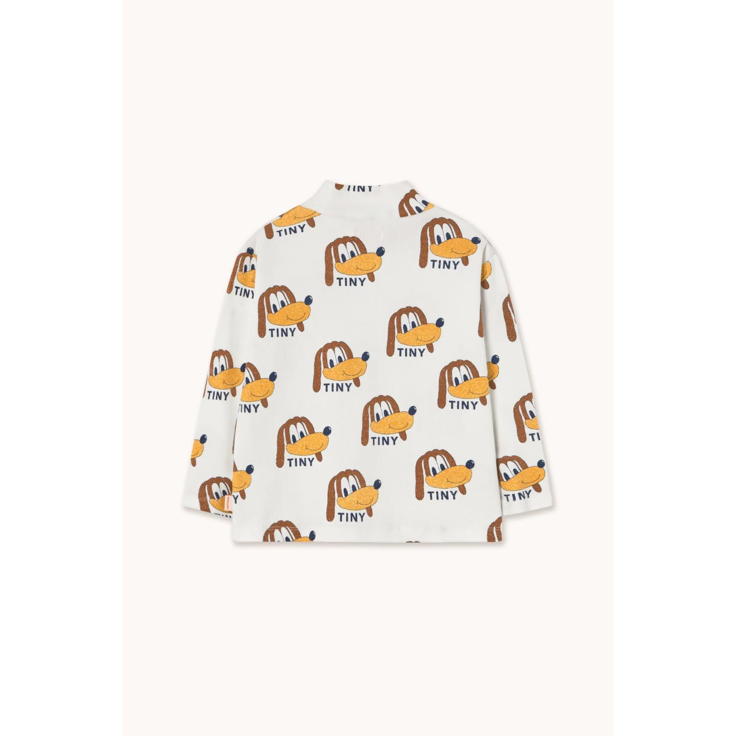 TinyCottons Off-White Dogs Rib Mockneck - Image 2