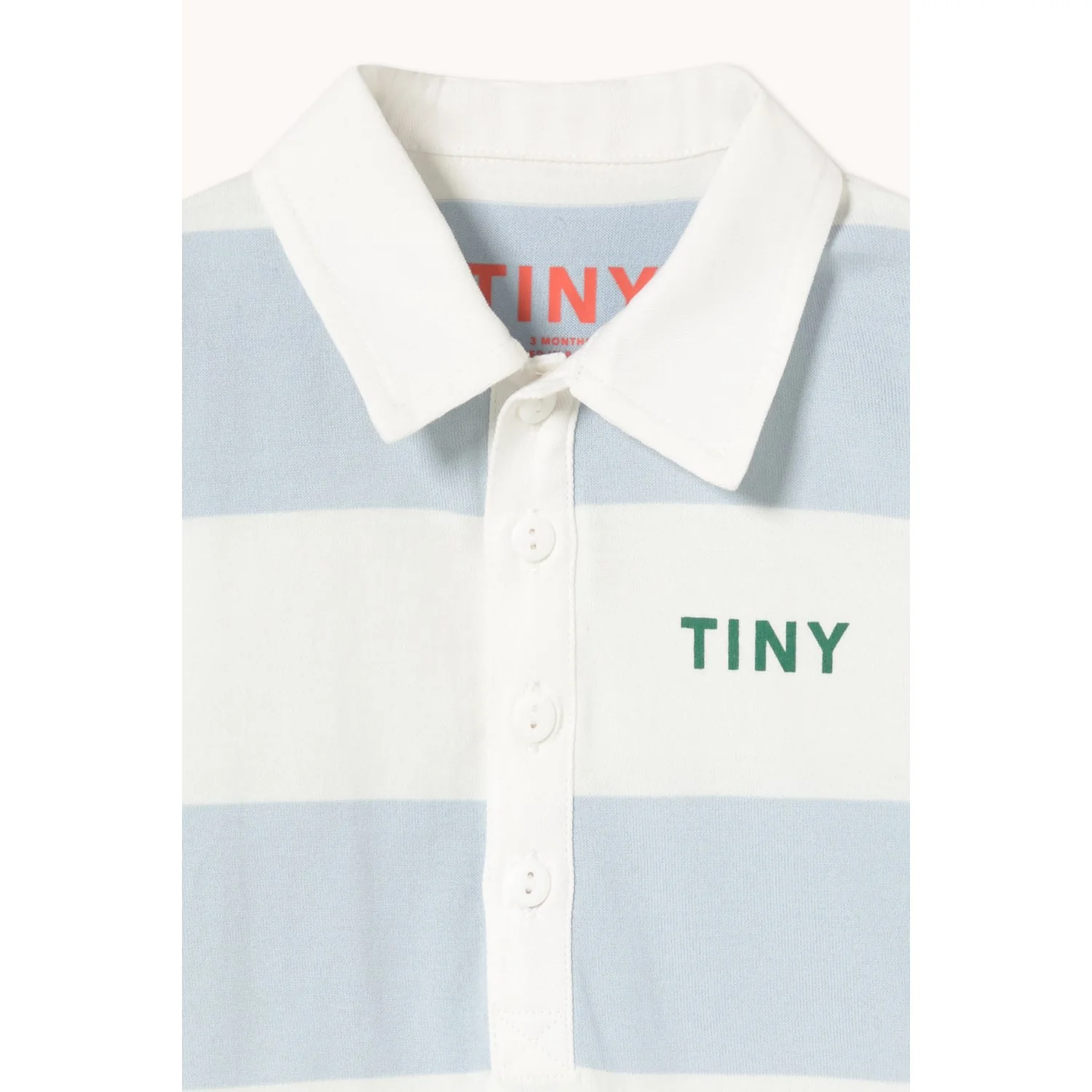 TinyCottons Washed Blue Stripes Knit Polo One-Piece - Image 2