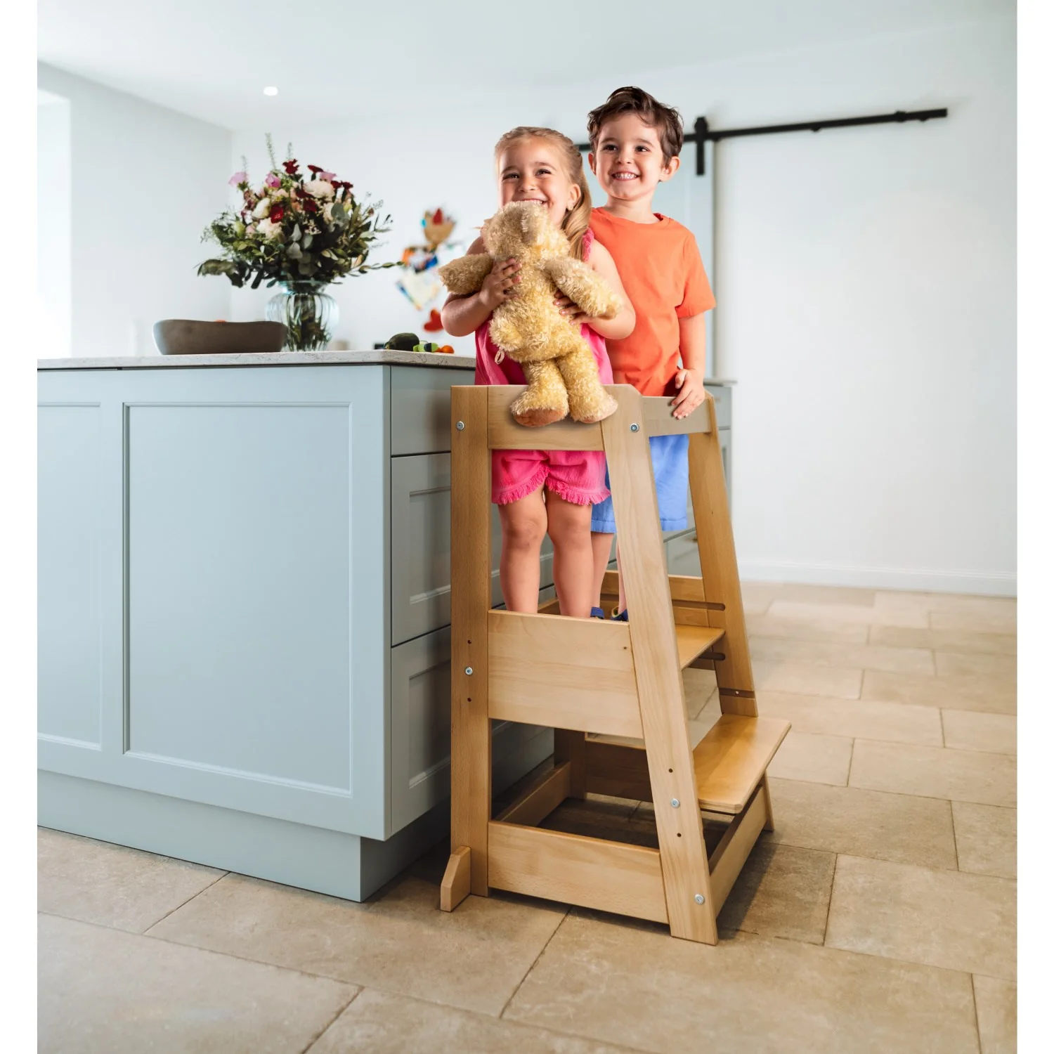 tiSsi® Nature Felix Twin Learning Tower Solid Beech - Image 3