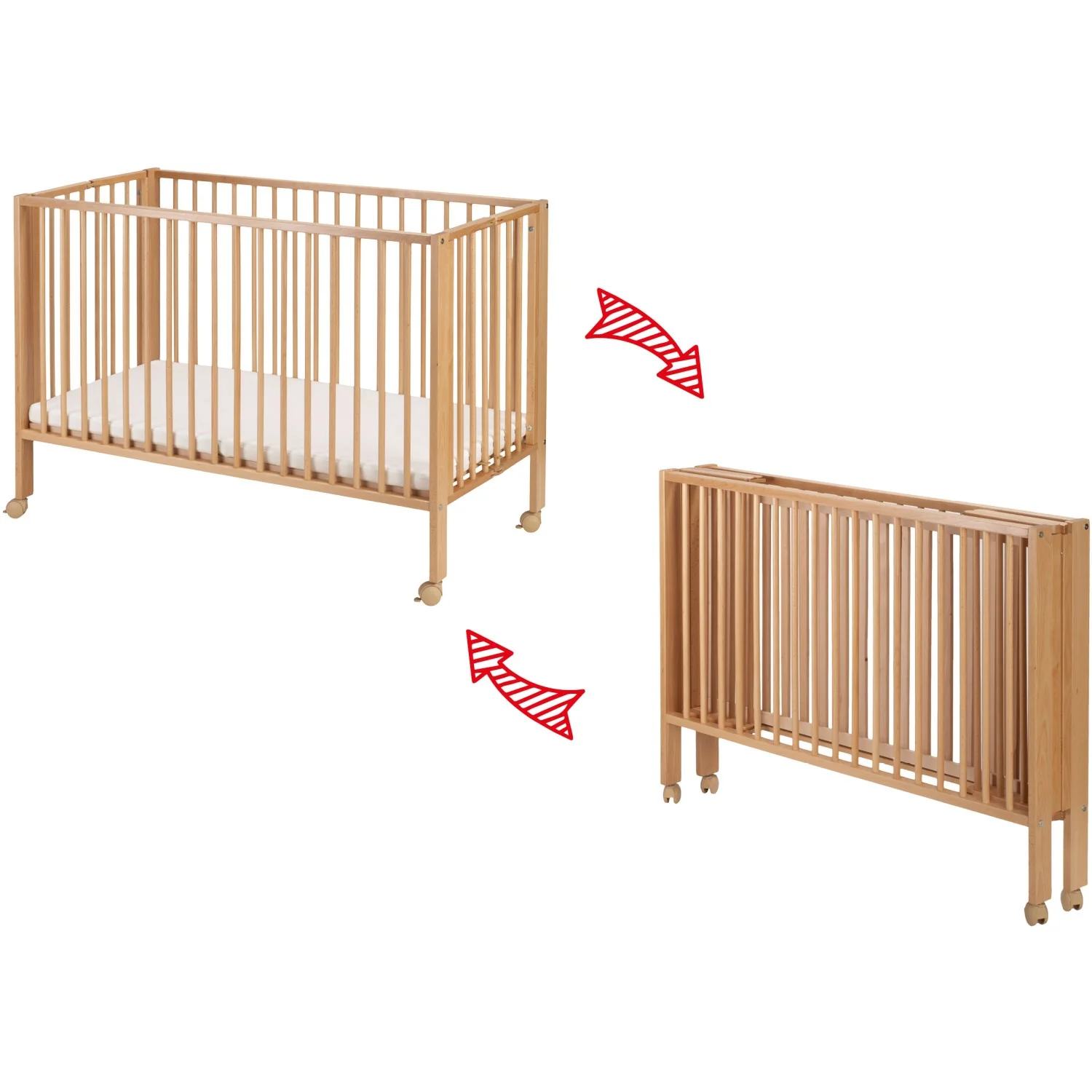 tiSsi® Nature Jori Foldable Bed Solid Beech - Image 17