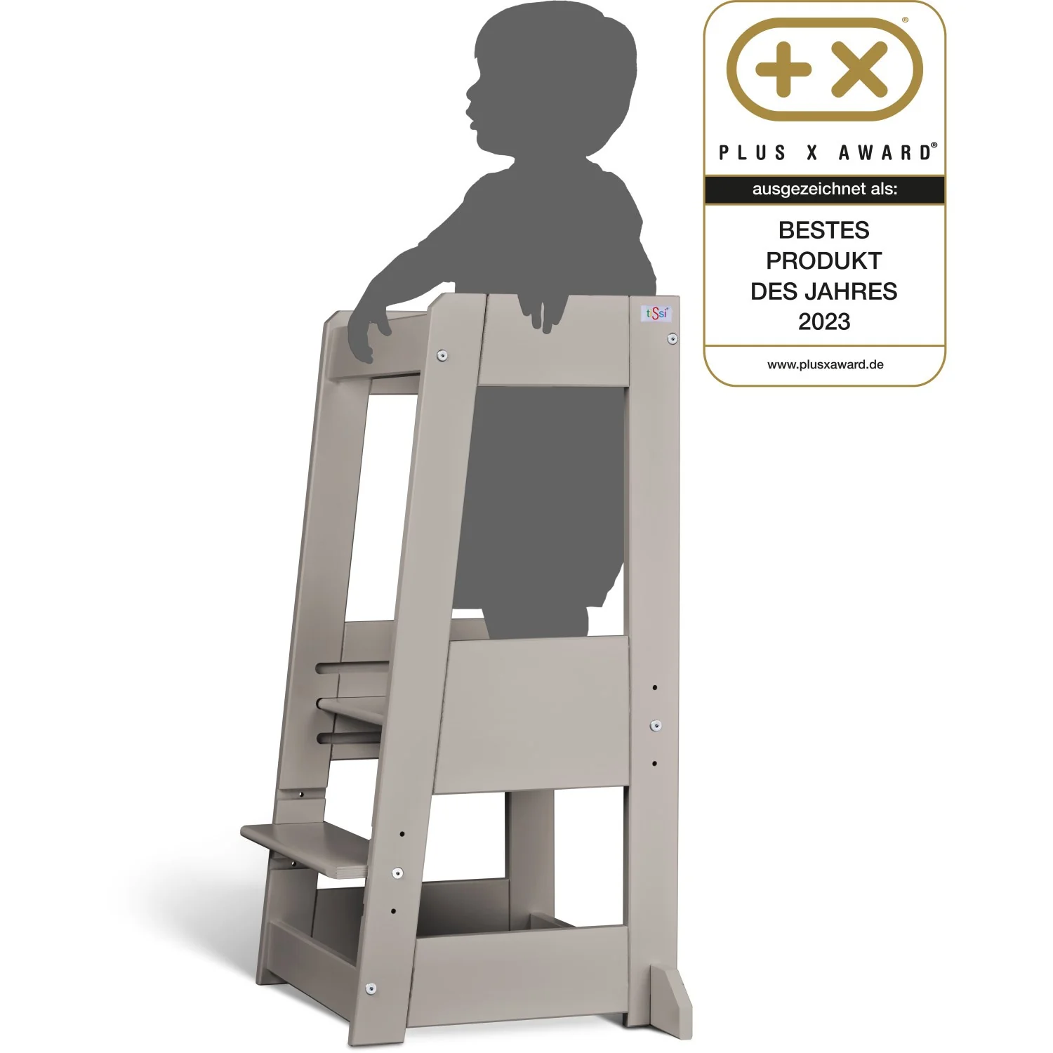 tiSsi® Stormy Grey Laquer Felix Learning Tower Solid Beech - Image 13