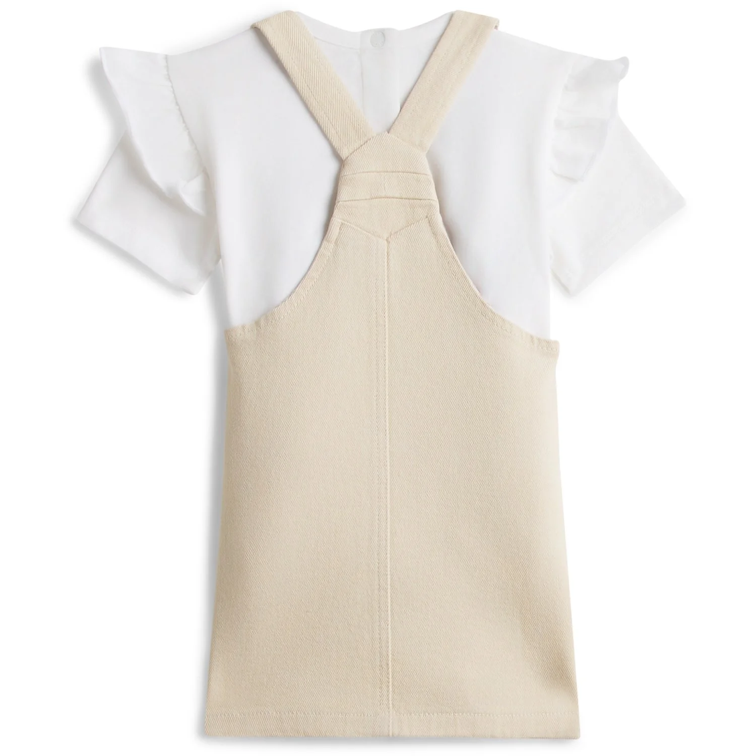 Tommy Hilfiger Classic Beige Dungaree Dress Set - Image 2