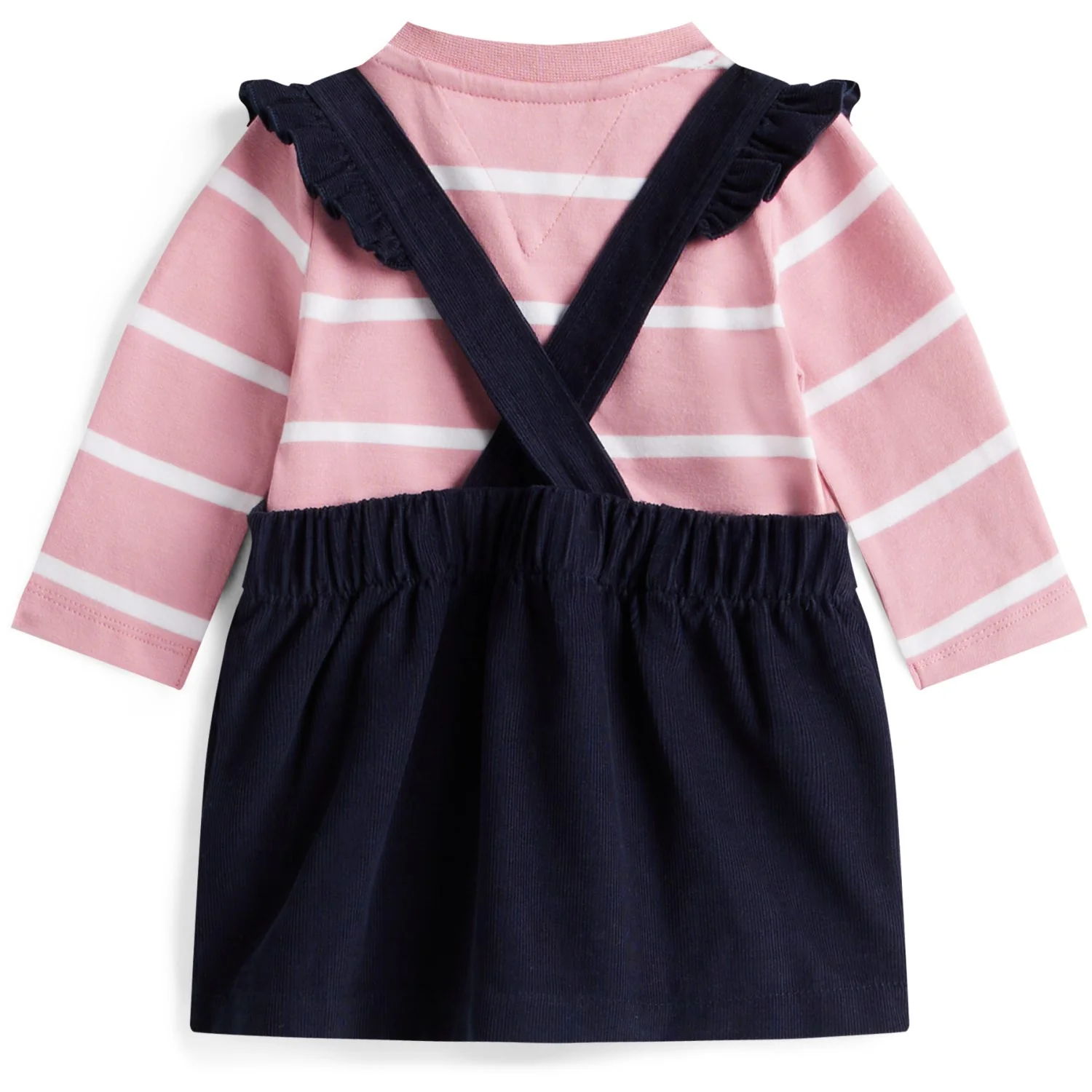 Tommy Hilfiger Dark Night Navy Baby Cord Dungaree Dress Set - Image 2