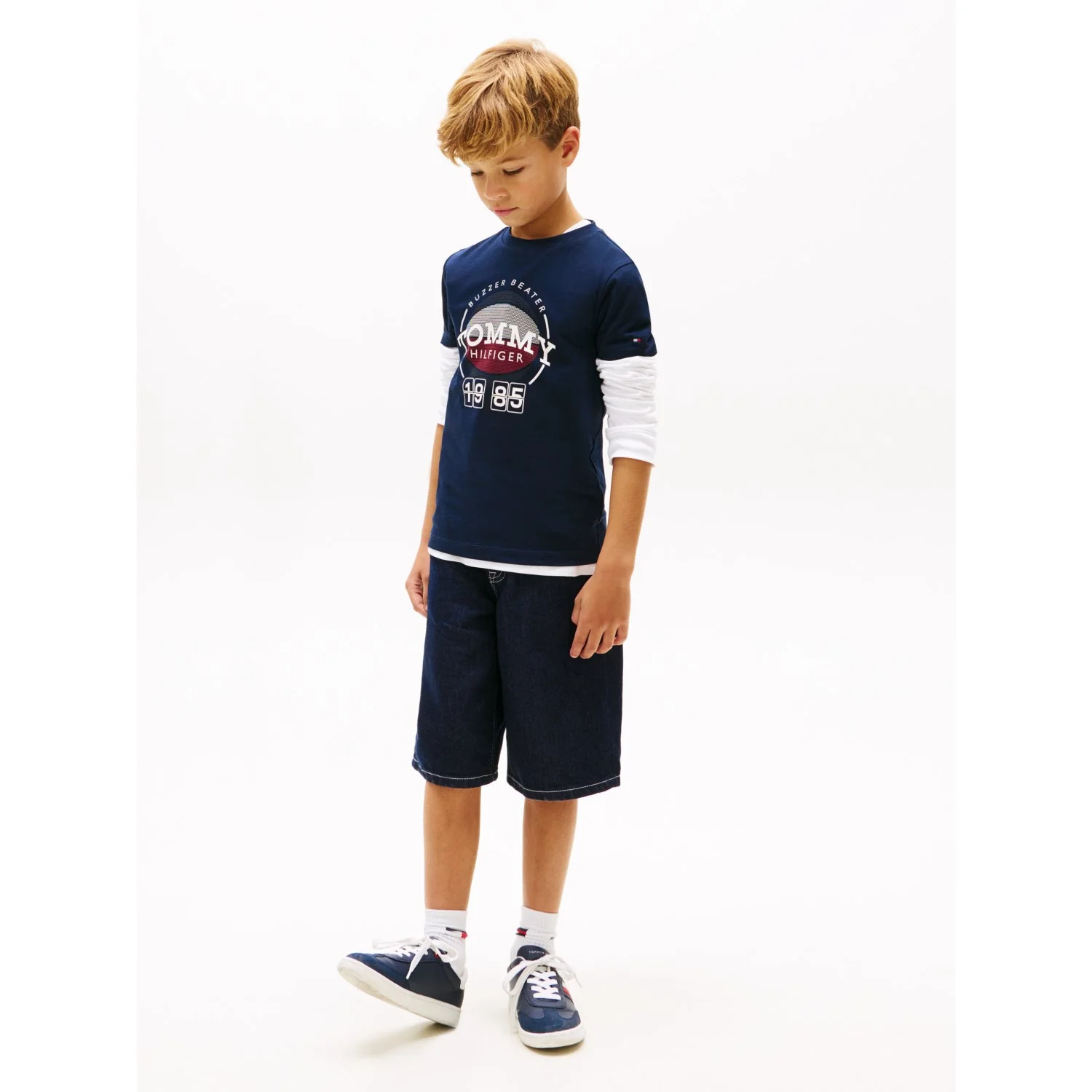 Tommy Hilfiger Dark Night Navy Basketball Graphic T-Shirt - Image 2