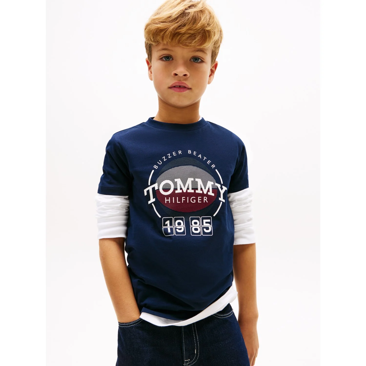 Tommy Hilfiger Dark Night Navy Basketball Graphic T-Shirt - Image 4