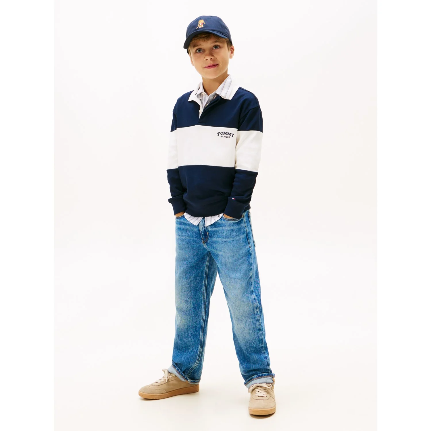 Tommy Hilfiger Dark Night Navy Colourblock Colourblock Polo Ls - Image 4