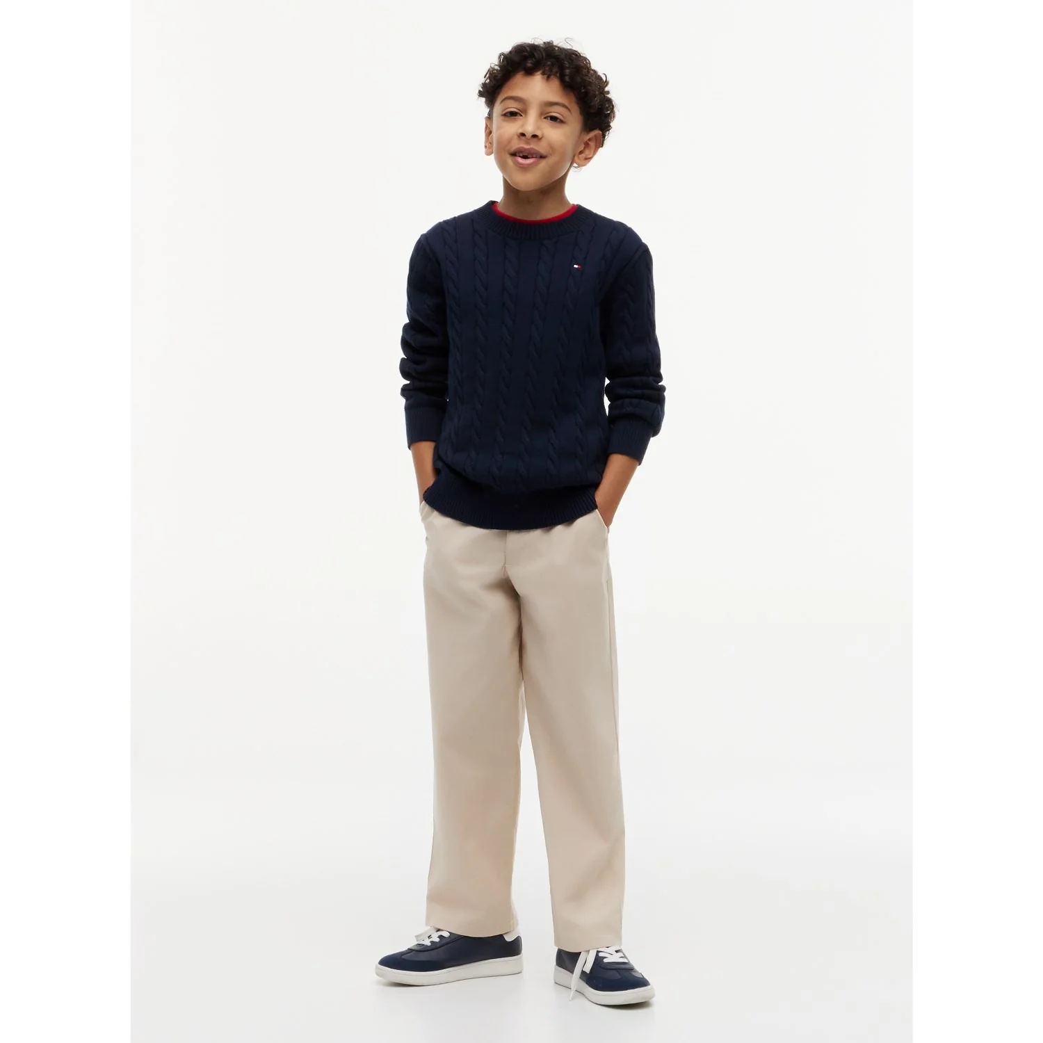 Tommy Hilfiger Dark Night Navy Cotton Cable Sweater - Image 3
