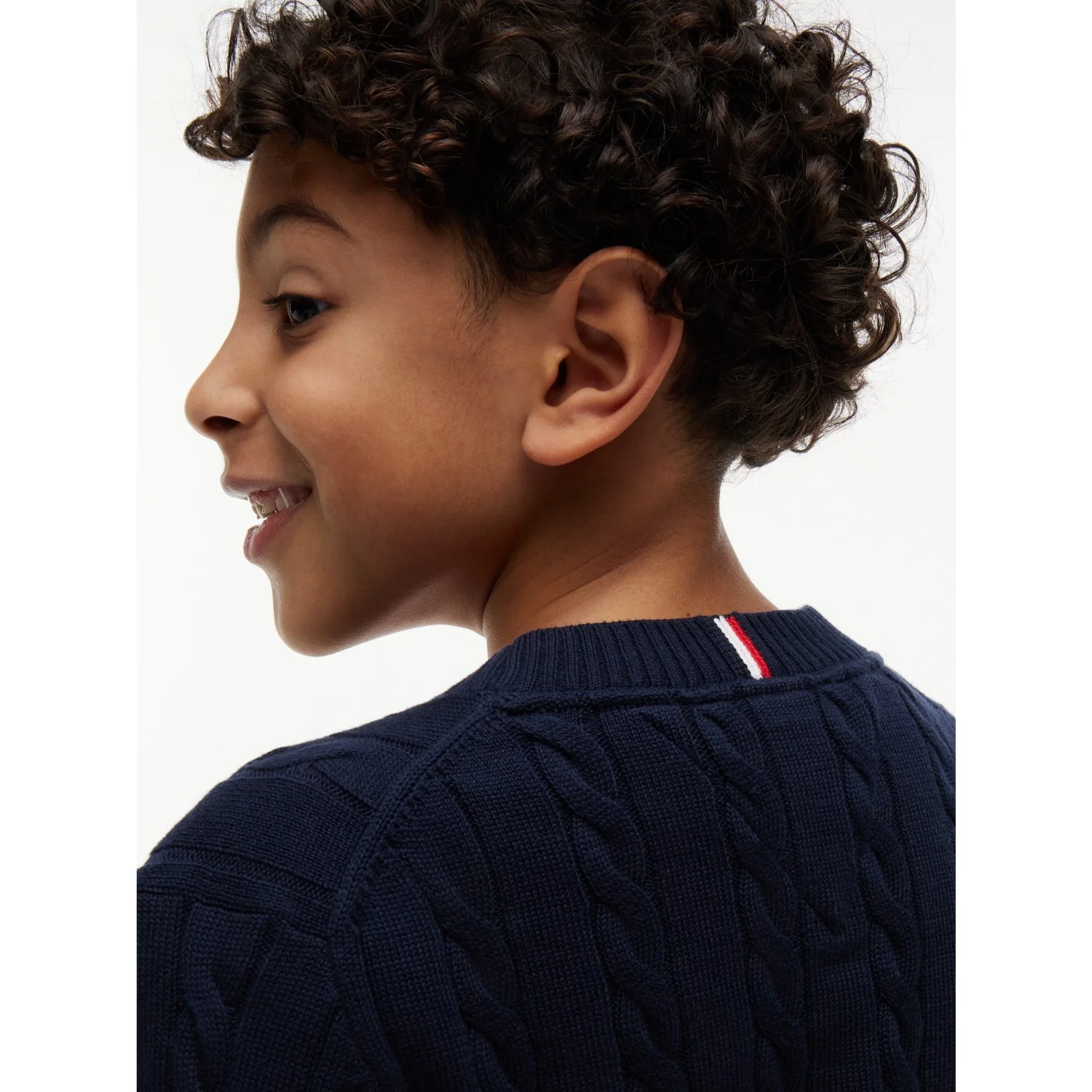 Tommy Hilfiger Dark Night Navy Cotton Cable Sweater - Image 4