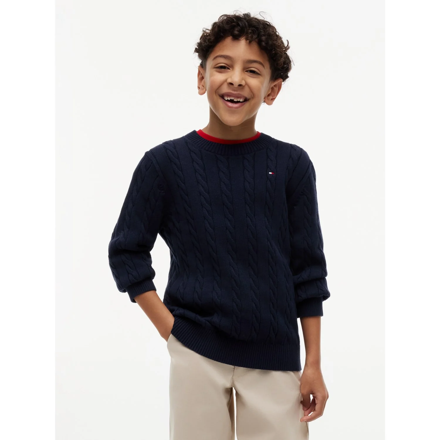 Tommy Hilfiger Dark Night Navy Cotton Cable Sweater - Image 7