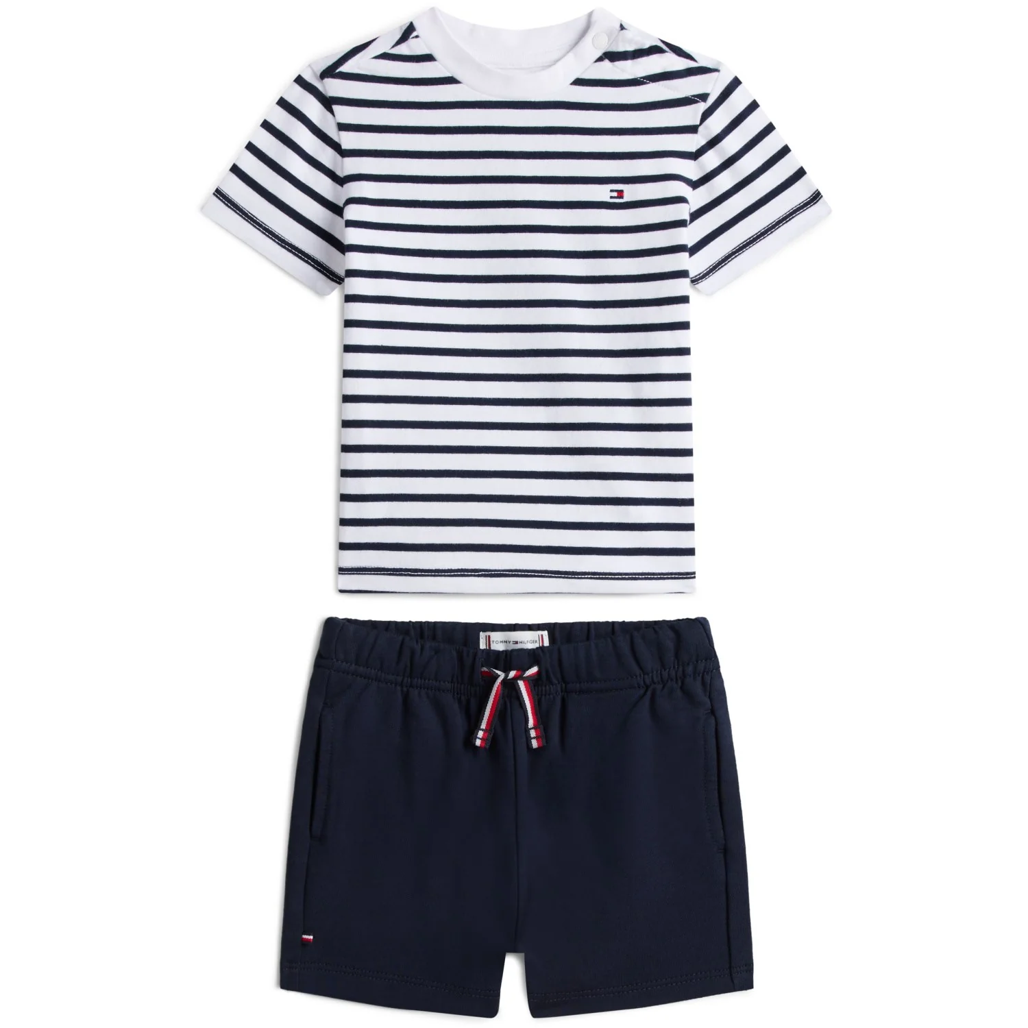 Tommy Hilfiger Dark Night Navy Essential Stripe Tee + Short Set
