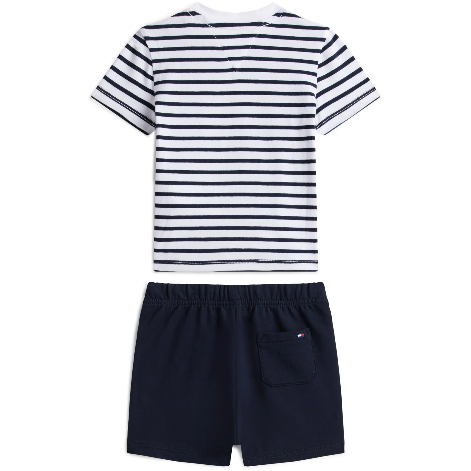 Tommy Hilfiger Dark Night Navy Essential Stripe Tee + Short Set - Image 2