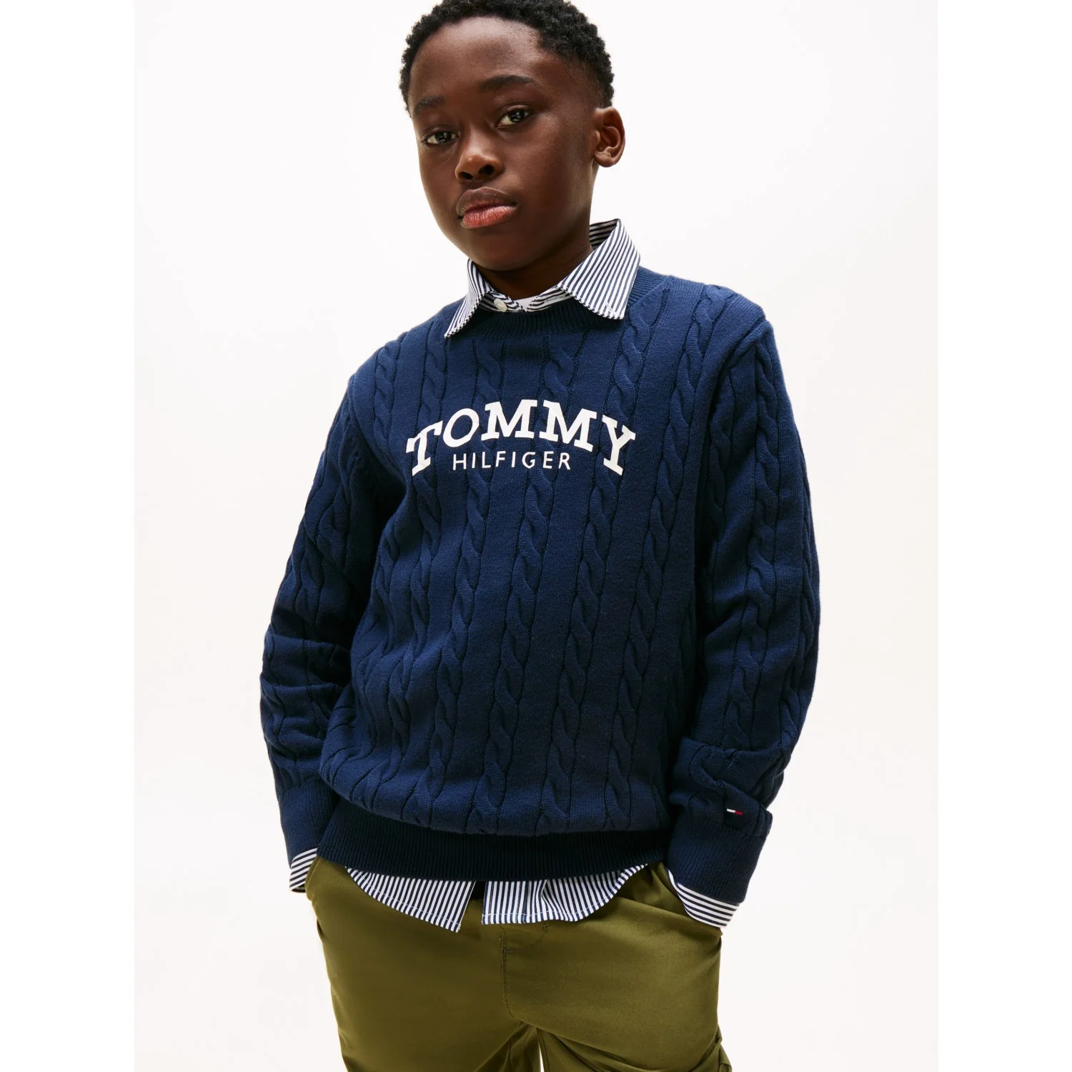 Tommy Hilfiger Dark Night Navy Graphic Cable Cn Sweater - Image 2