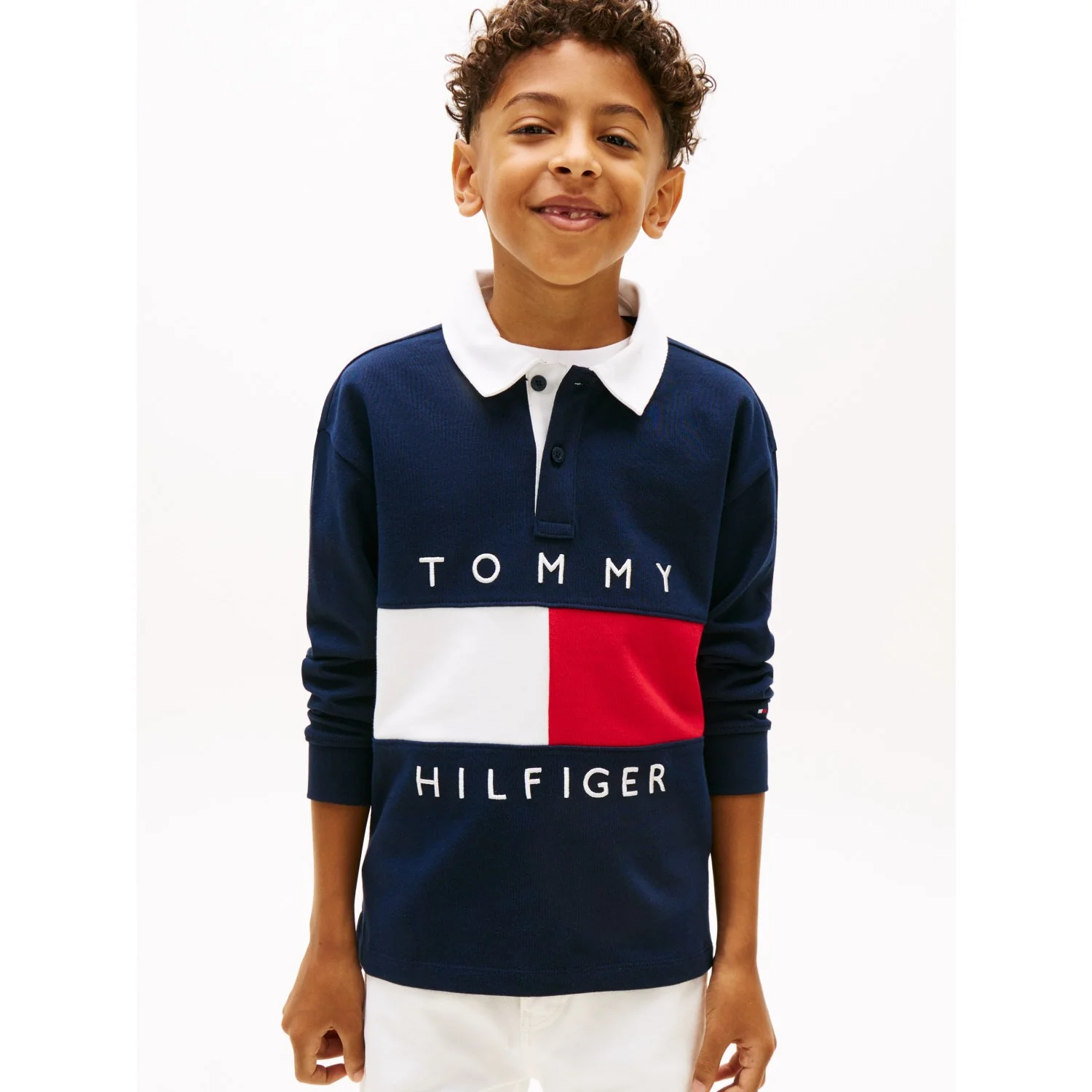 Tommy Hilfiger Dark Night Navy Heritage Flag Jersey Polo Ls - Image 2
