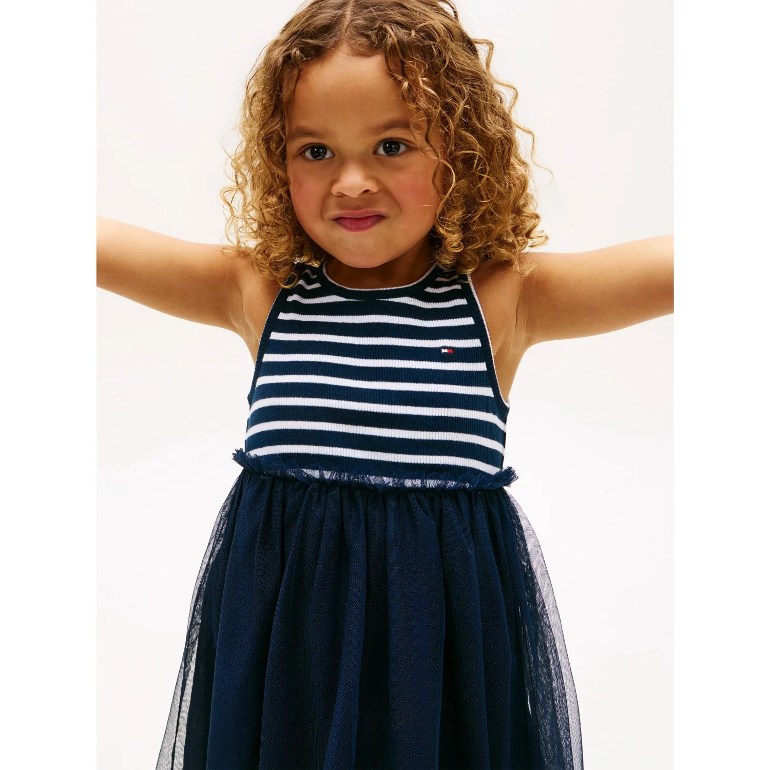 Tommy Hilfiger Dark Night Navy Lg Combi Tulle Dress - Image 3