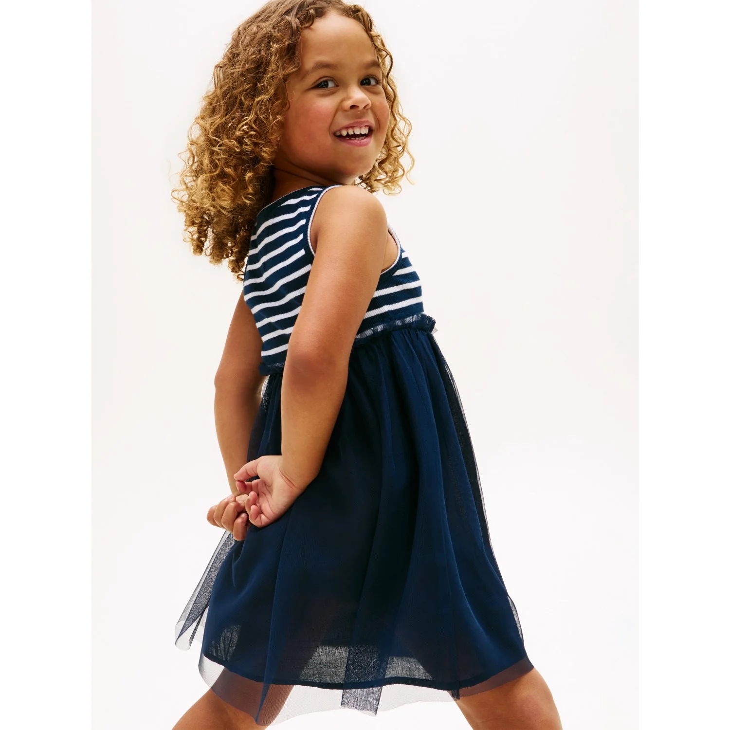 Tommy Hilfiger Dark Night Navy Lg Combi Tulle Dress - Image 4