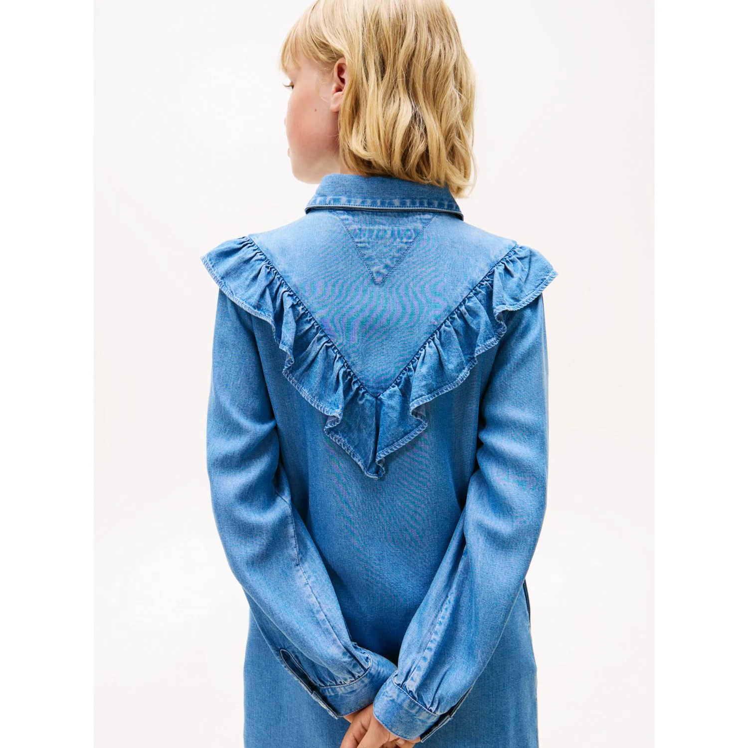 Tommy Hilfiger Denim Ruffle Shirt Dress - Image 3
