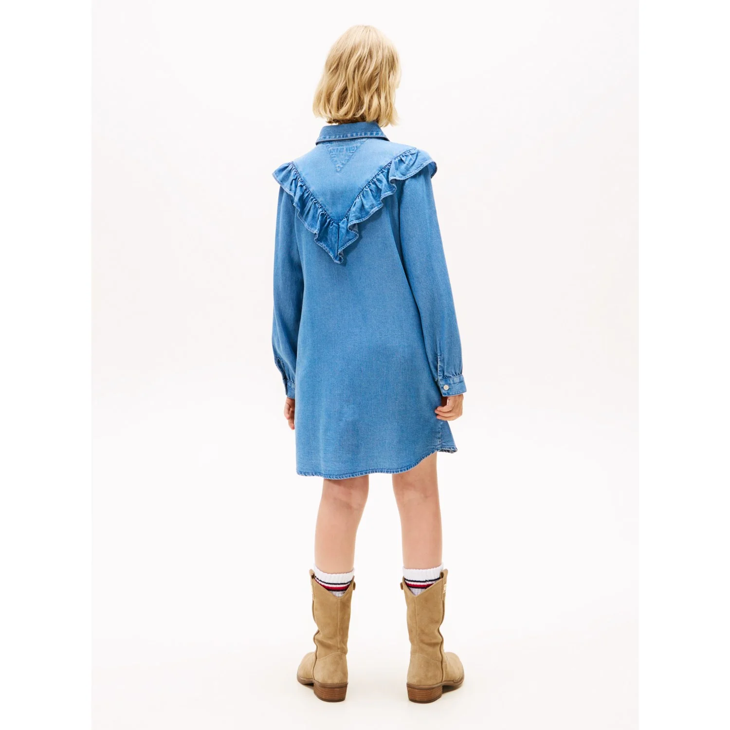 Tommy Hilfiger Denim Ruffle Shirt Dress - Image 5