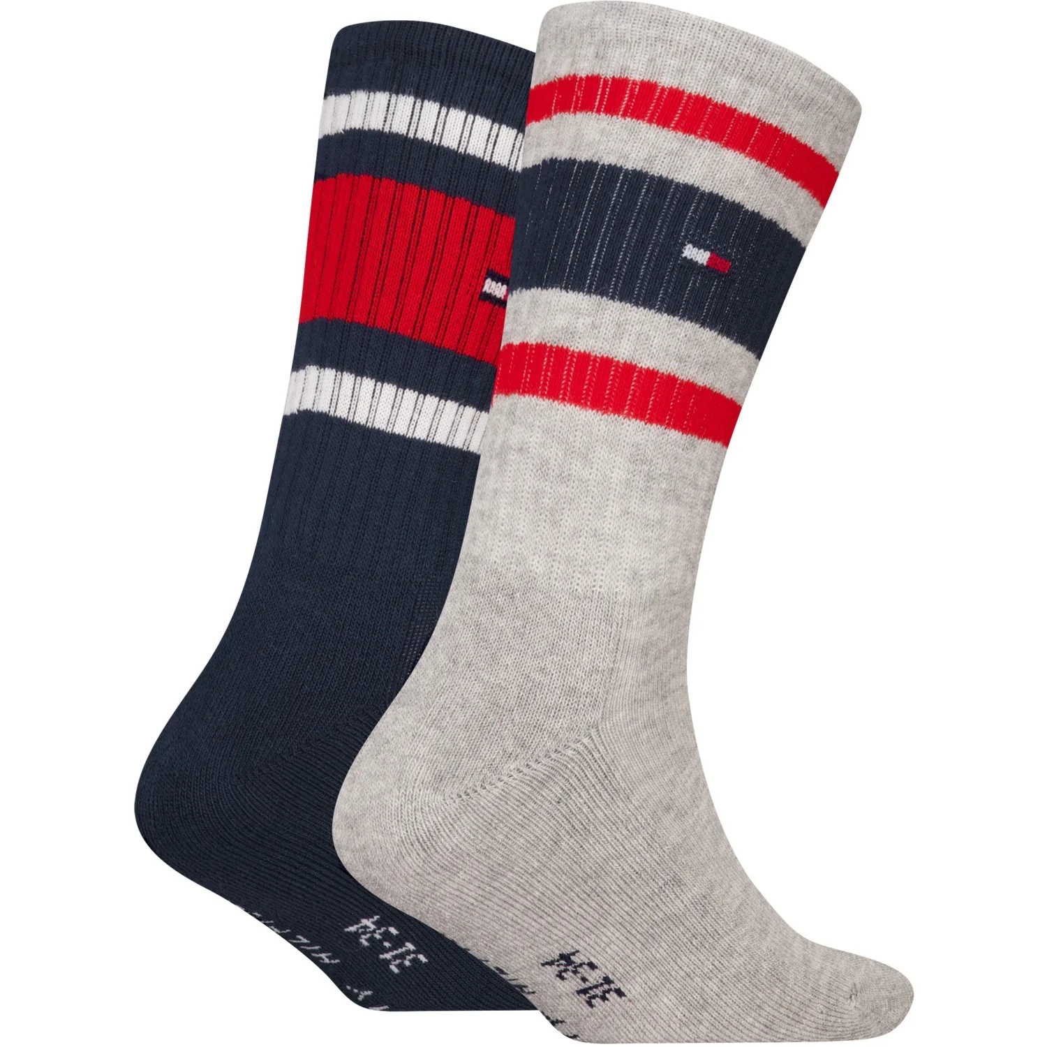 Tommy Hilfiger Grey Melange Th Kids Sock 2P Sport Stripe - Image 2