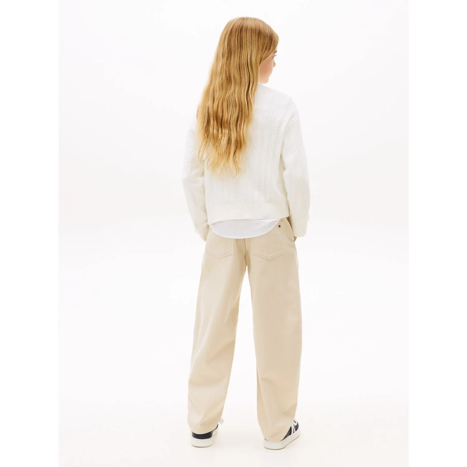 Tommy Hilfiger Ivory Silk Pointelle Cable Sweater - Image 5