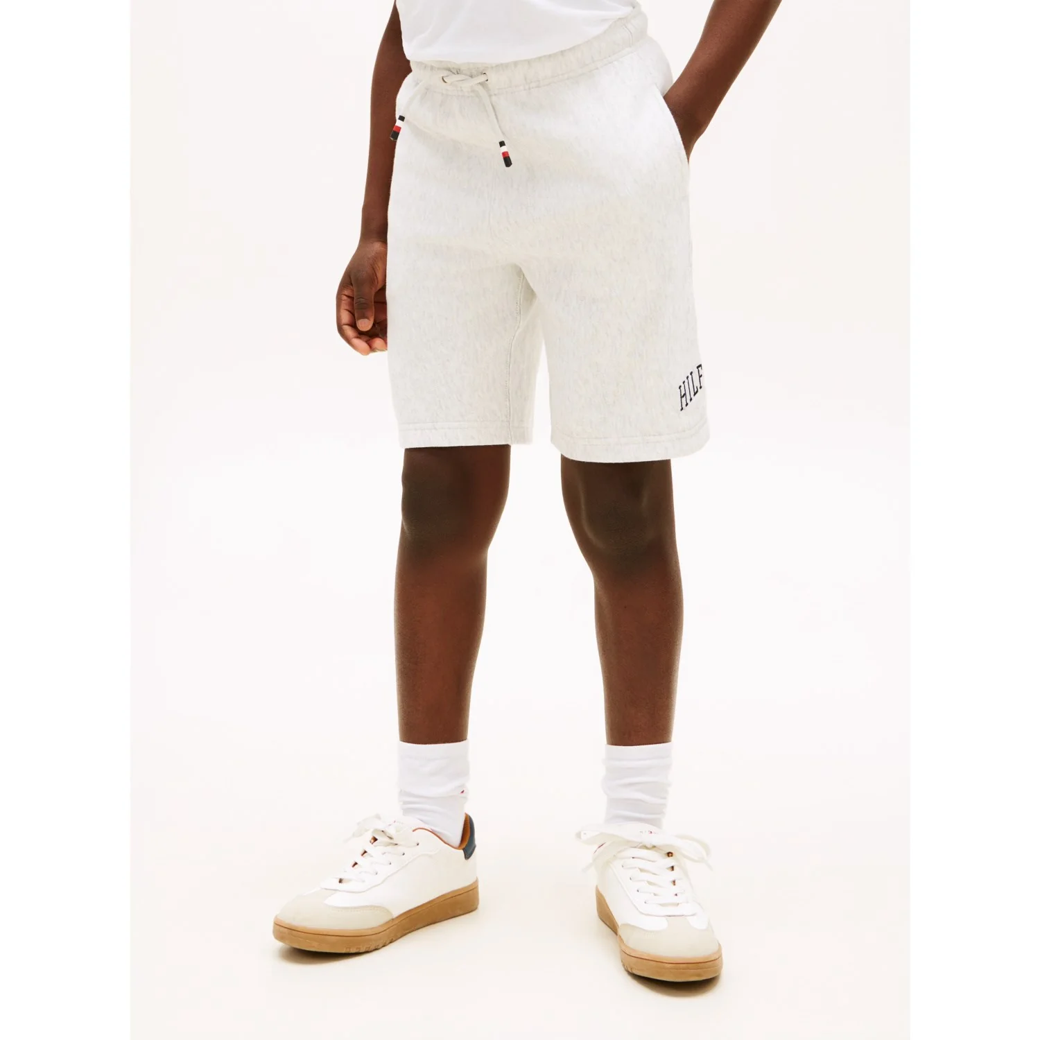 Tommy Hilfiger Light Grey Heather Hilfiger Varsity Wide Sweatshort - Image 3