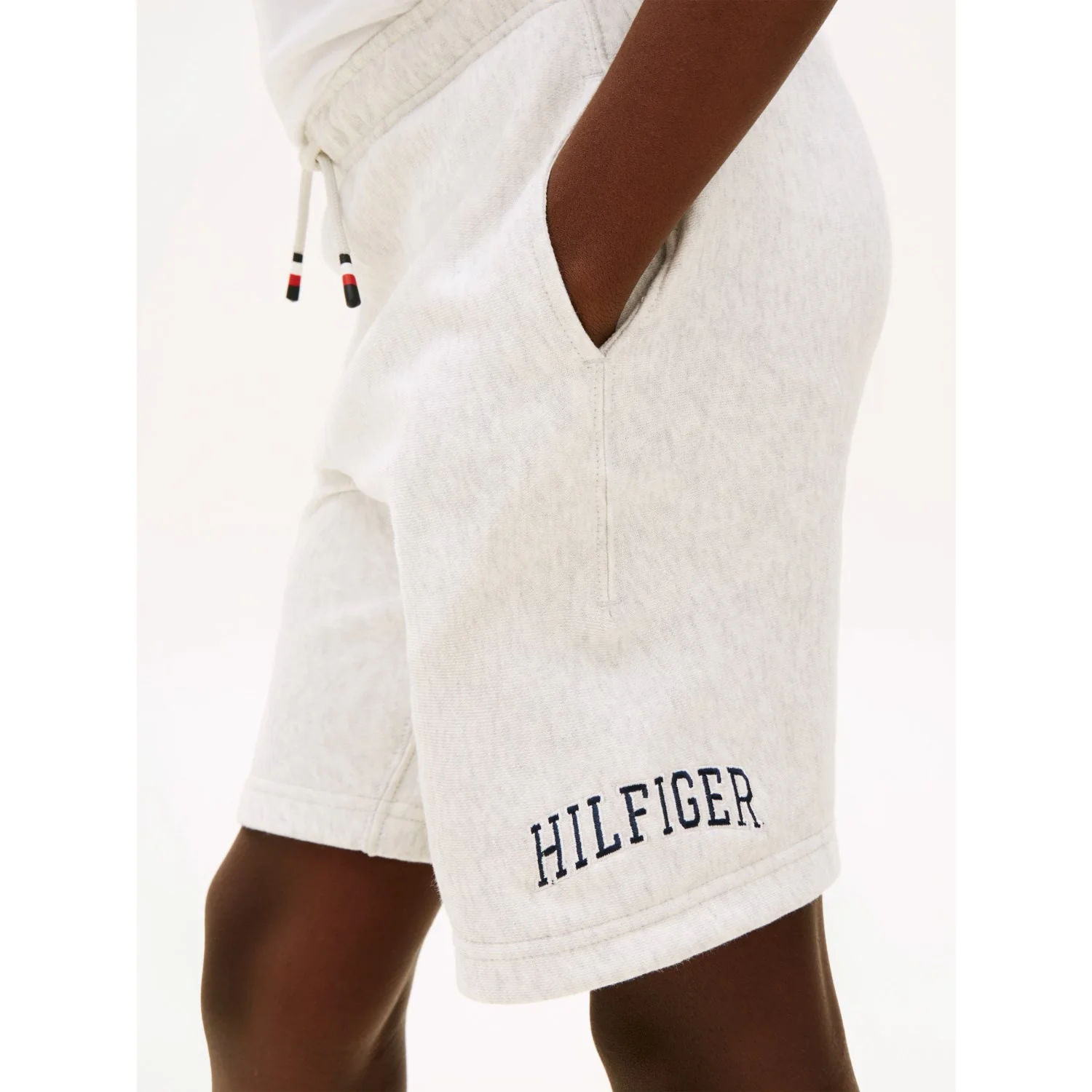 Tommy Hilfiger Light Grey Heather Hilfiger Varsity Wide Sweatshort - Image 4