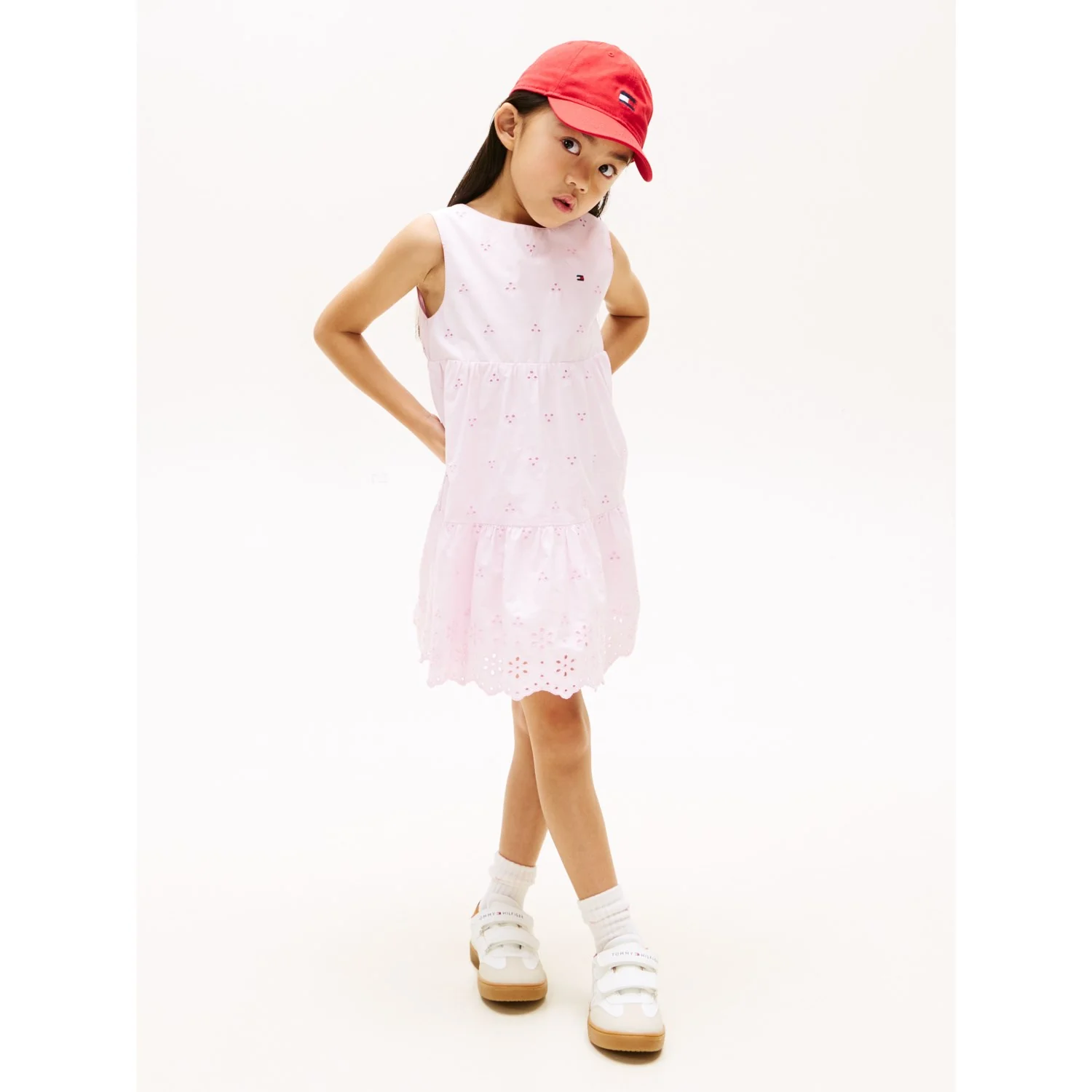 Tommy Hilfiger Pearly Pink Lg Broderie Anglaise Bow Dress - Image 2