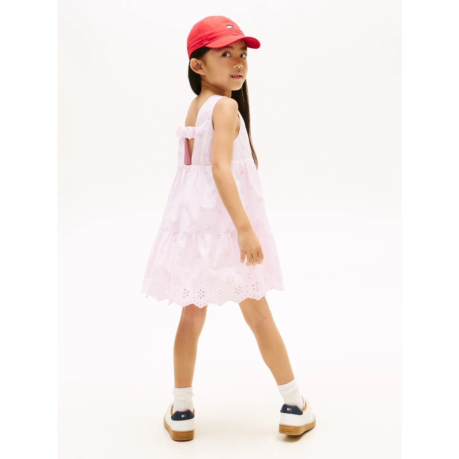 Tommy Hilfiger Pearly Pink Lg Broderie Anglaise Bow Dress - Image 4