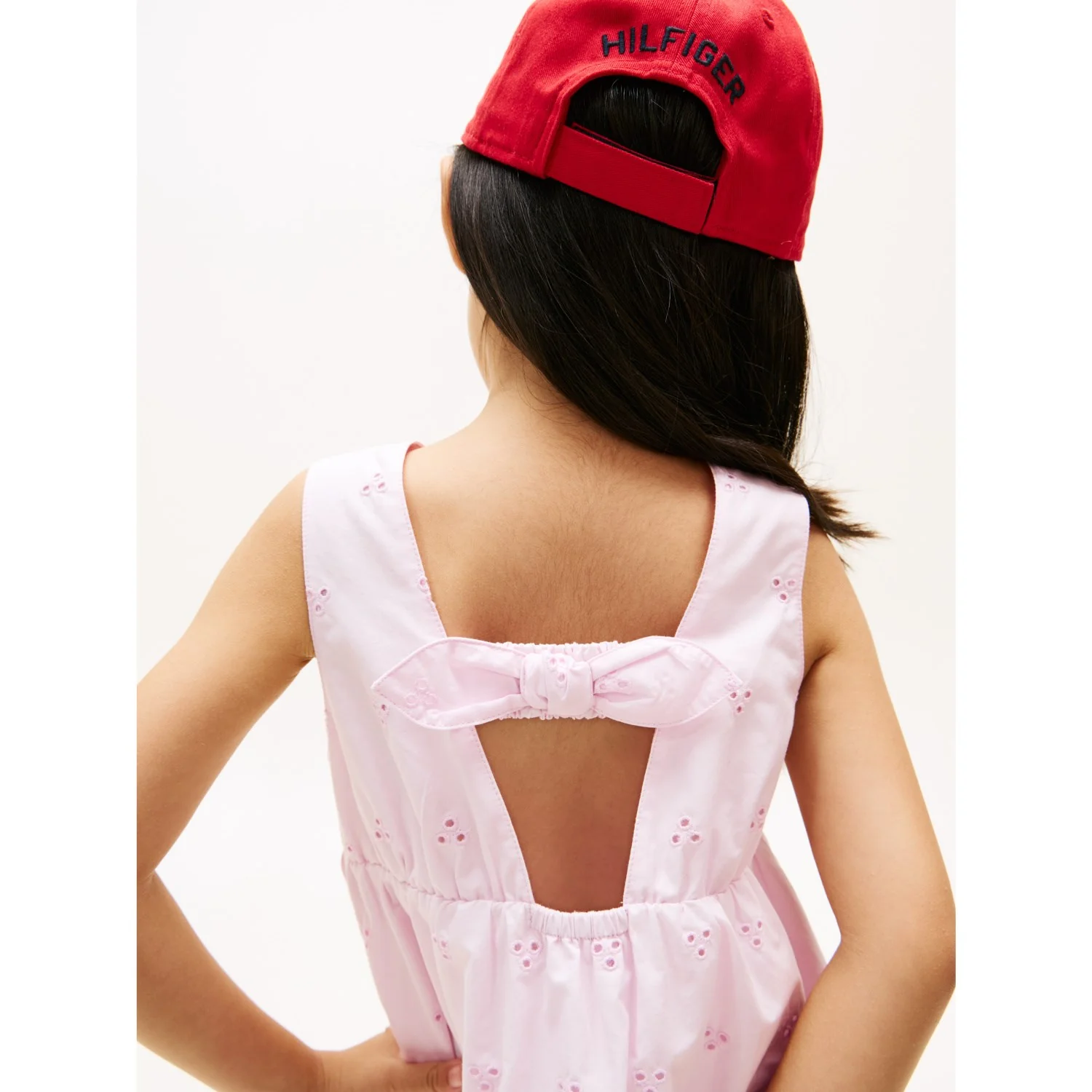 Tommy Hilfiger Pearly Pink Lg Broderie Anglaise Bow Dress - Image 5