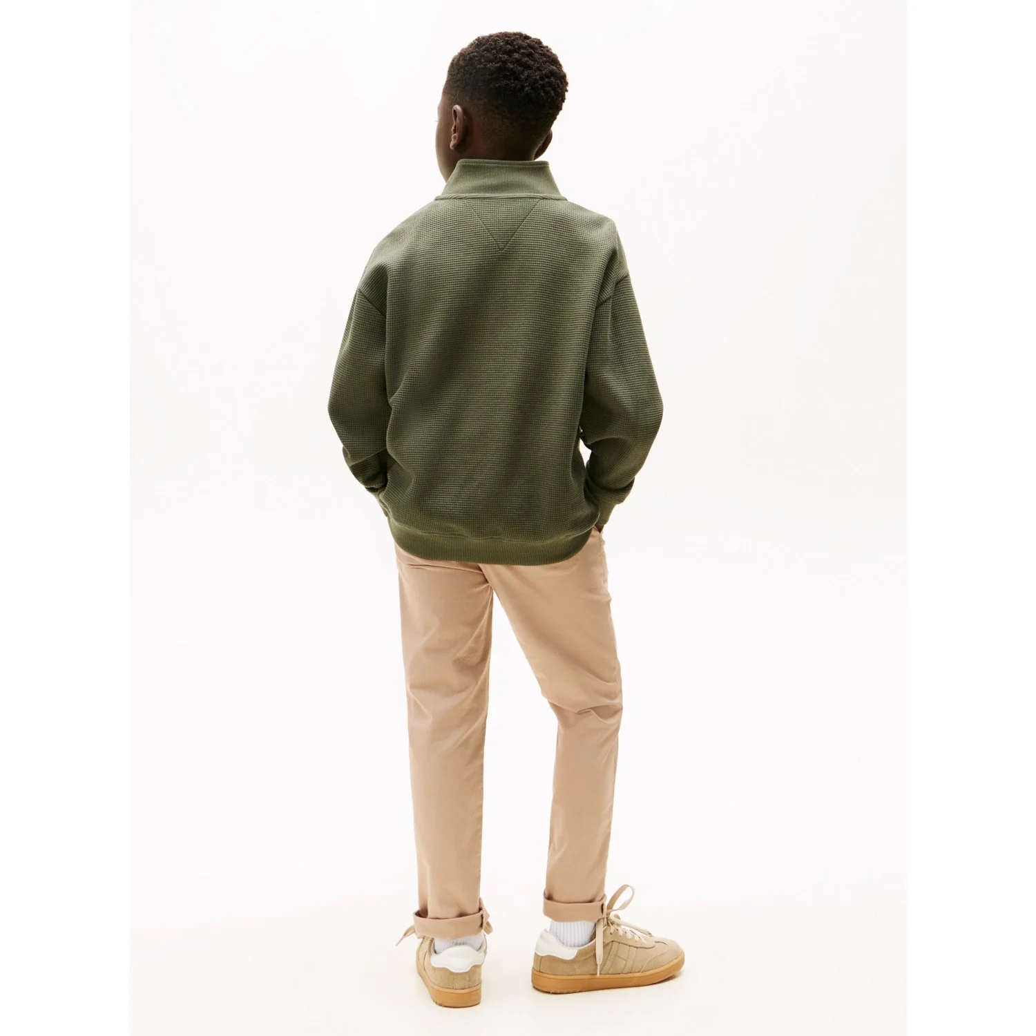 Tommy Hilfiger Pewter Green Texture Half Zip Sweatshirt - Image 5